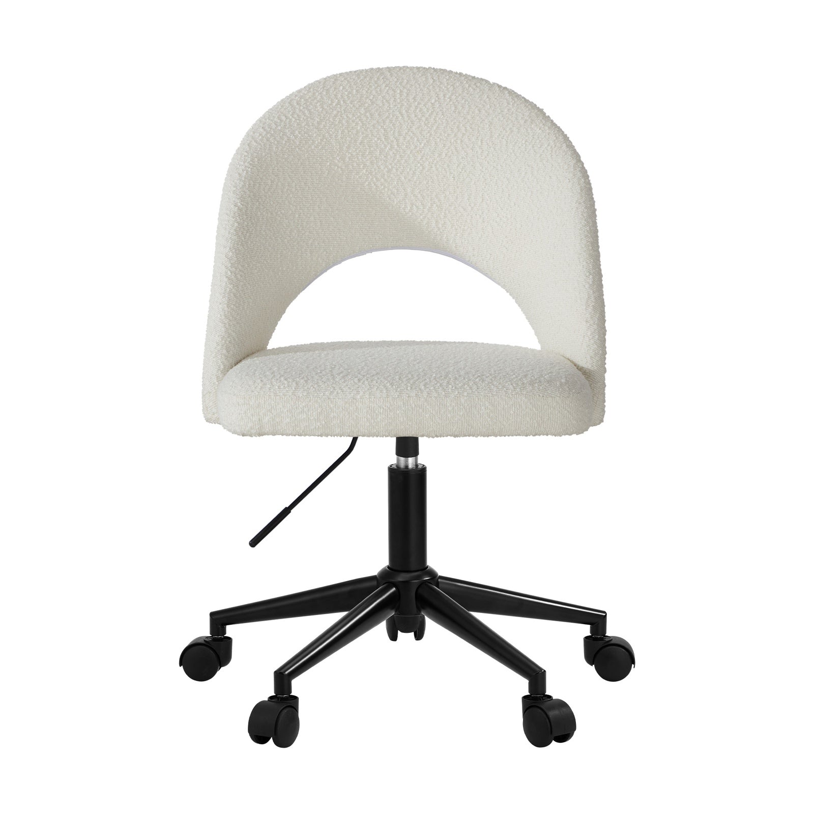Oikiture High Back Hollow Armless Home Office Chair Boucle White&Black - Sunyee