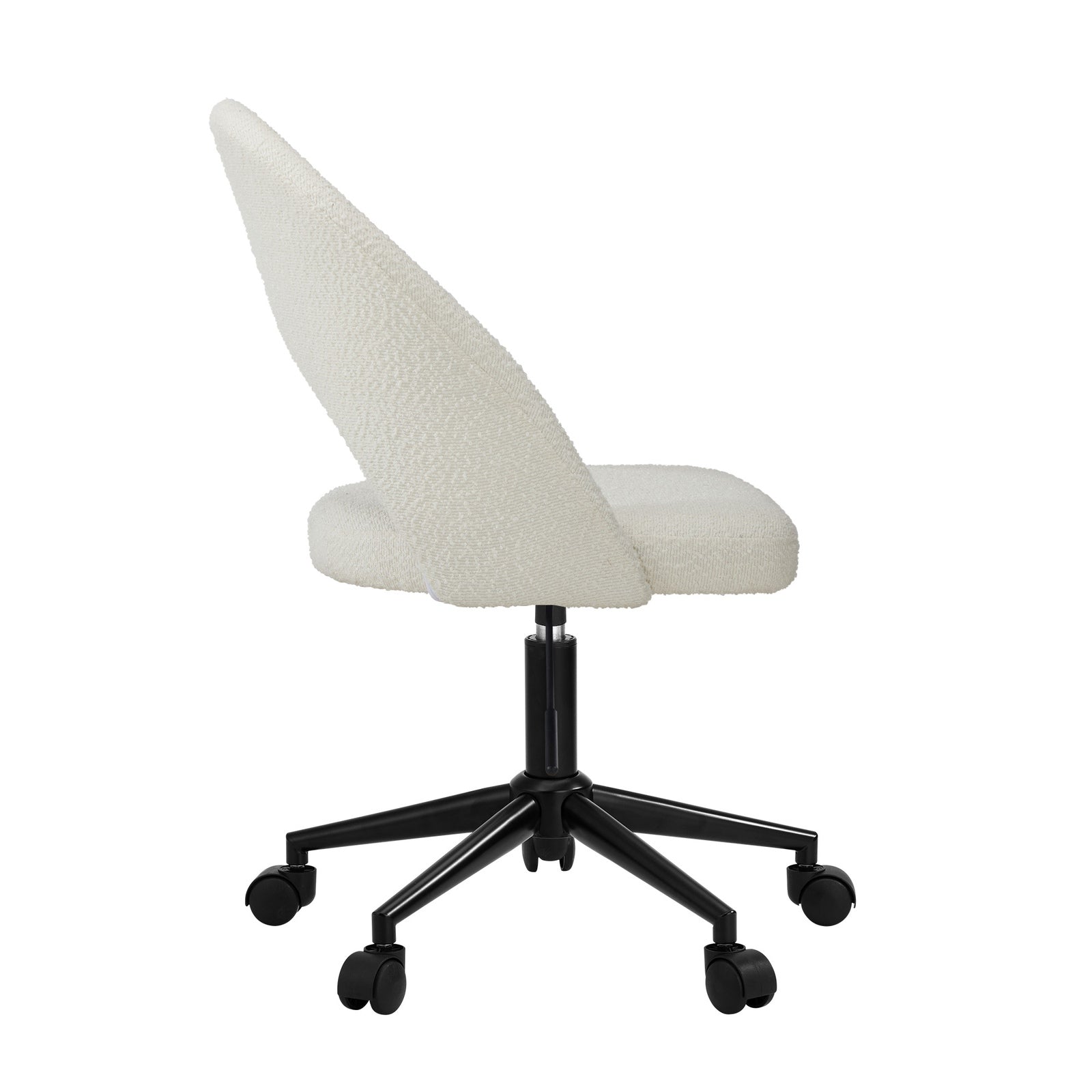 Oikiture High Back Hollow Armless Home Office Chair Boucle White&Black - Sunyee