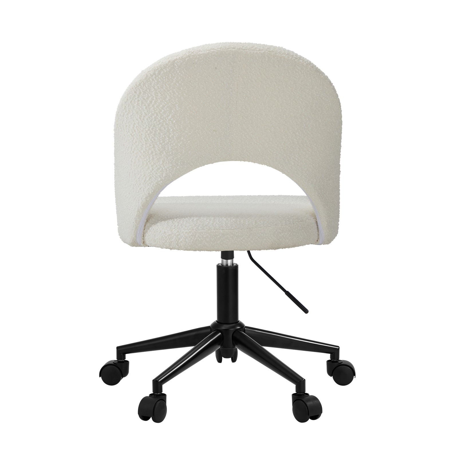 Oikiture High Back Hollow Armless Home Office Chair Boucle White&Black - Sunyee