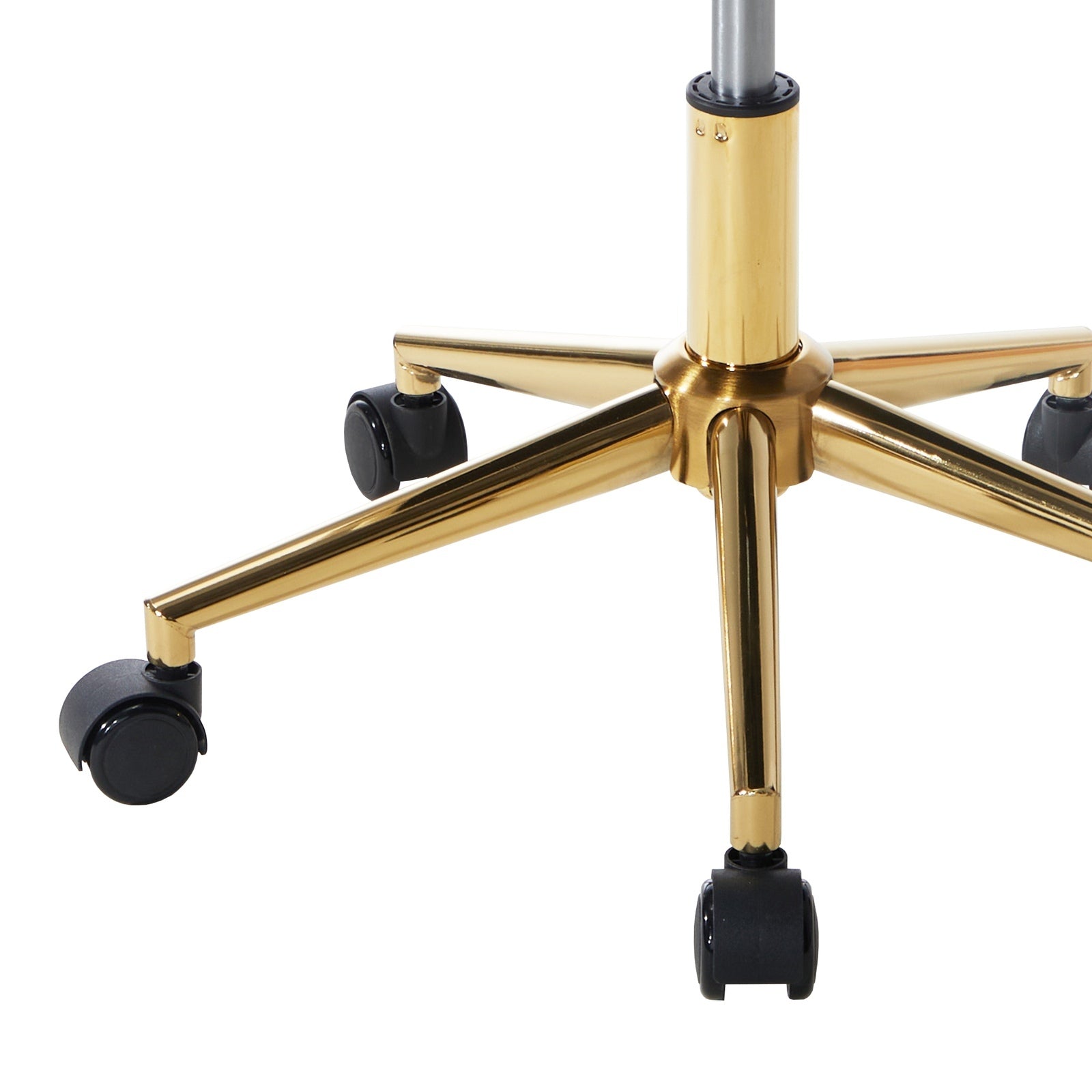 Oikiture High Back Hollow Armless Home Office Chair Boucle White&Gold - Sunyee