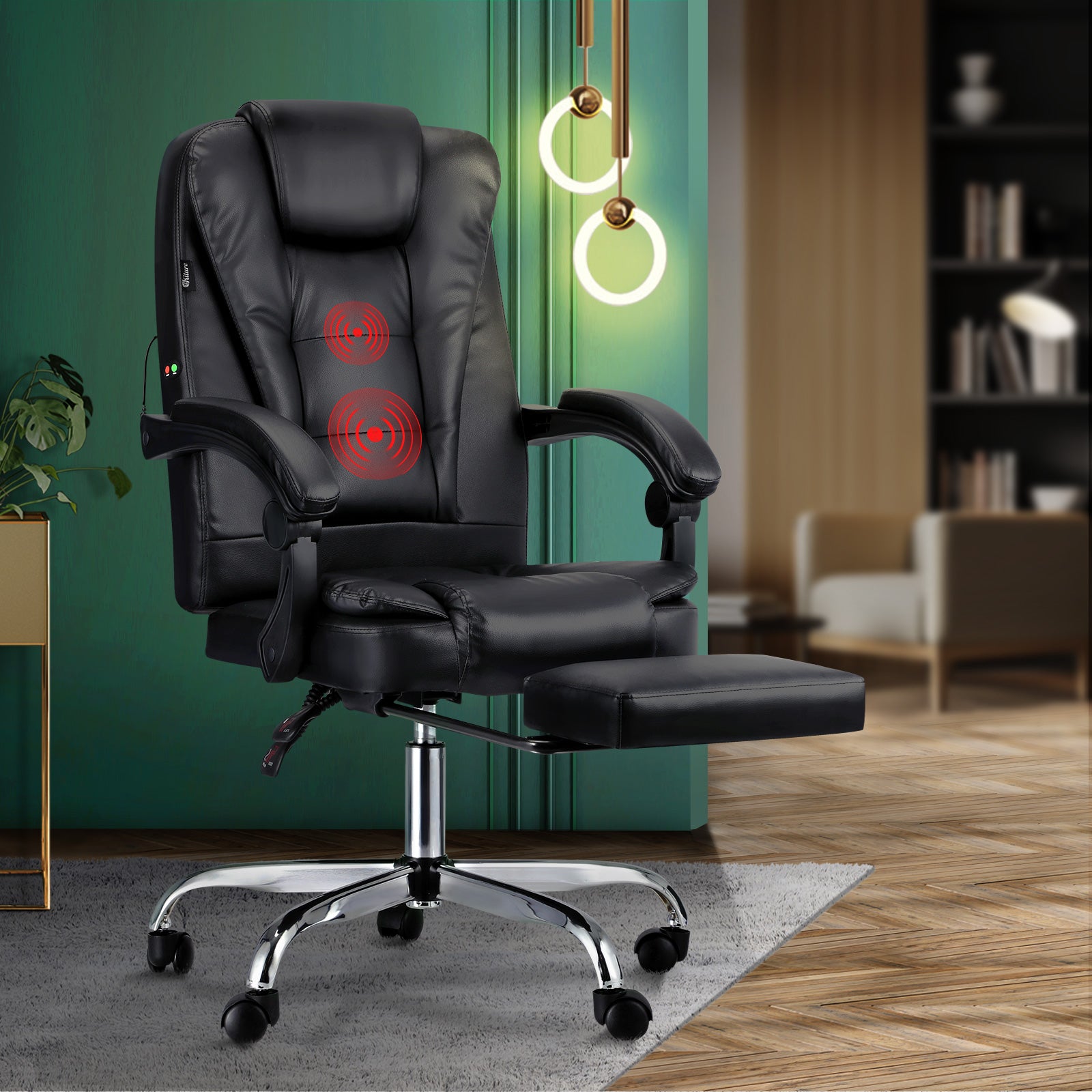 Oikiture Massage Office Chair Executive Gaming Racing Recliner Seat w/ Footrest - Sunyee