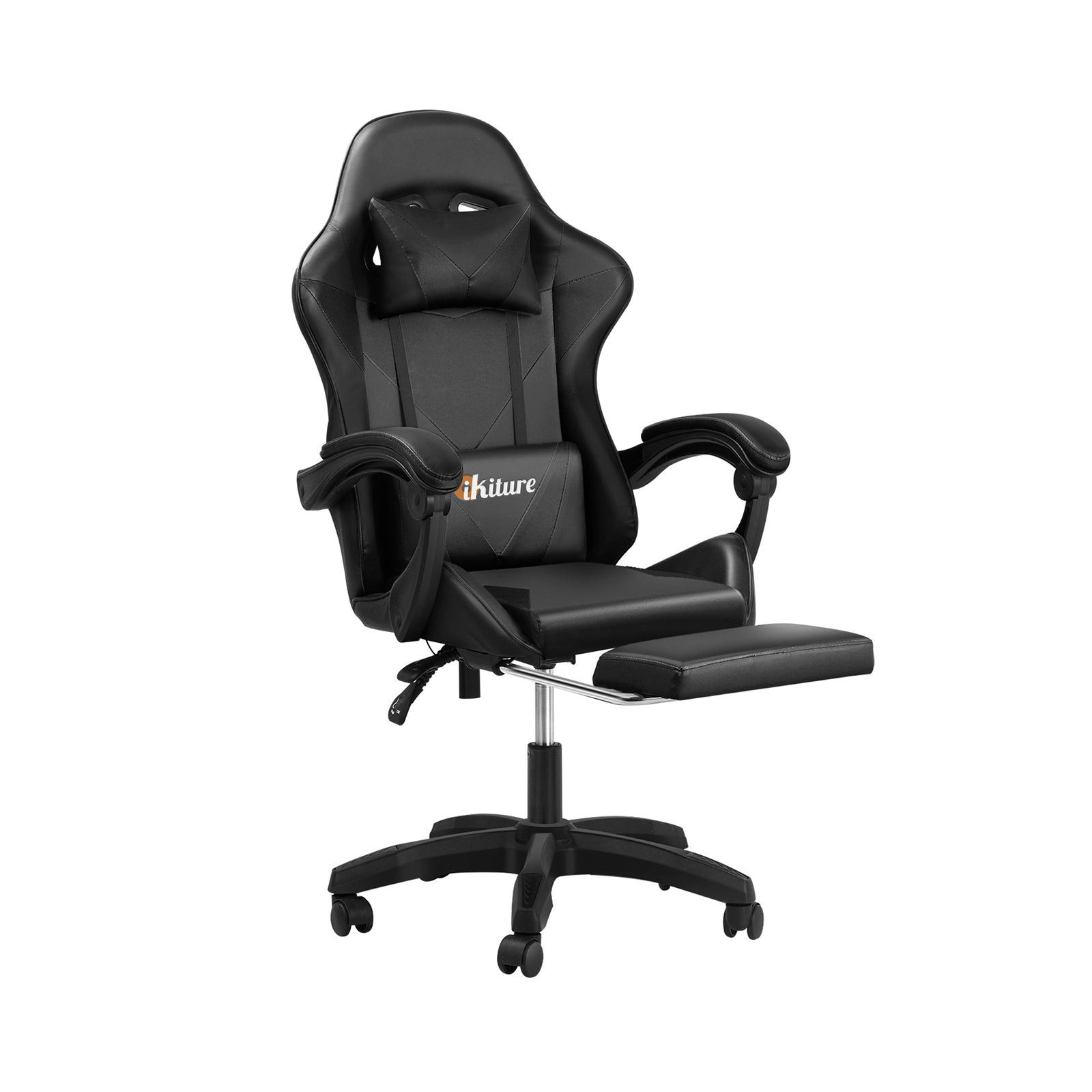 Oikiture Gaming Chair Massage Racing Recliner Office PU Leather with Footrest - Sunyee