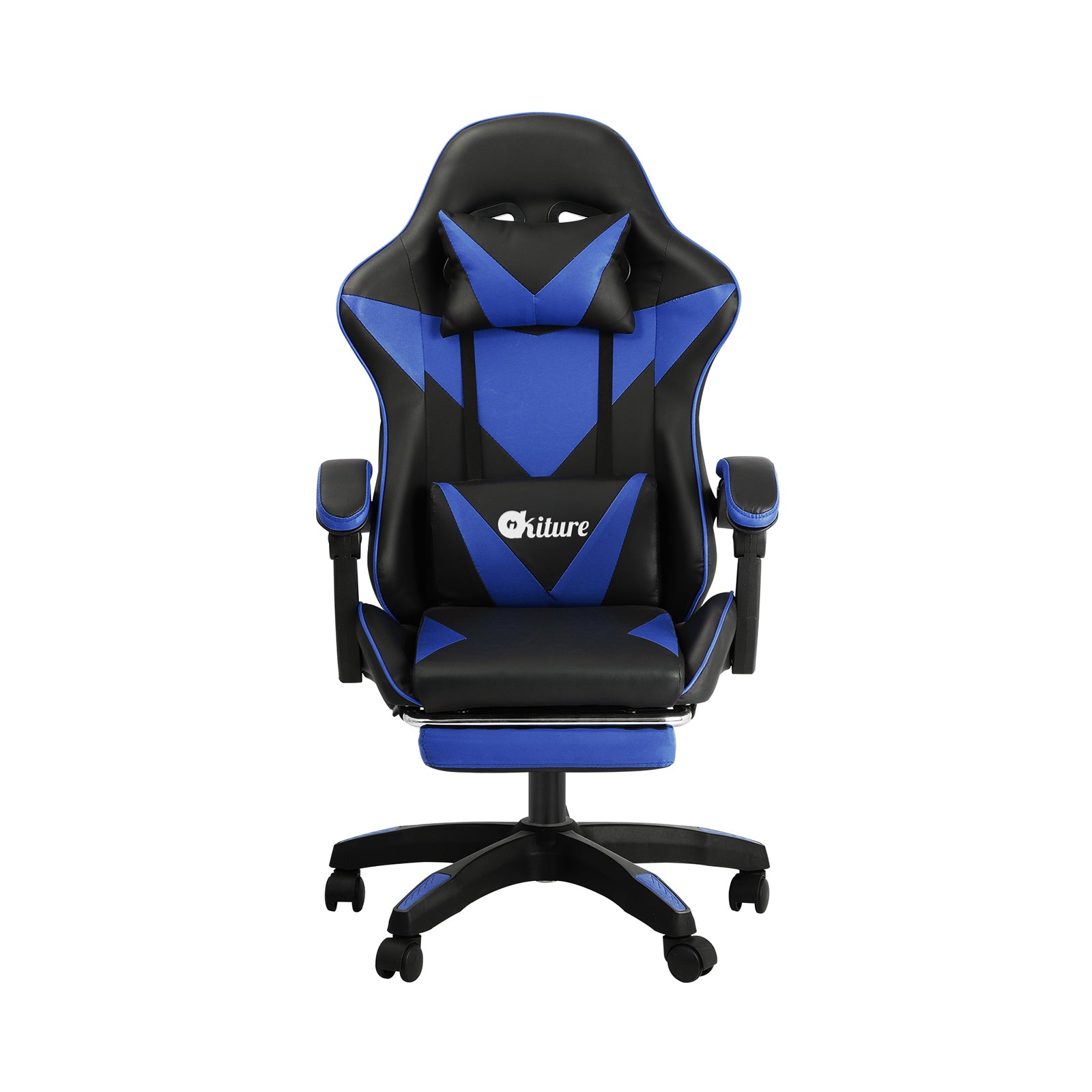 Oikiture Gaming Chair Massage Racing Recliner Office PU Leather with Footrest - Sunyee