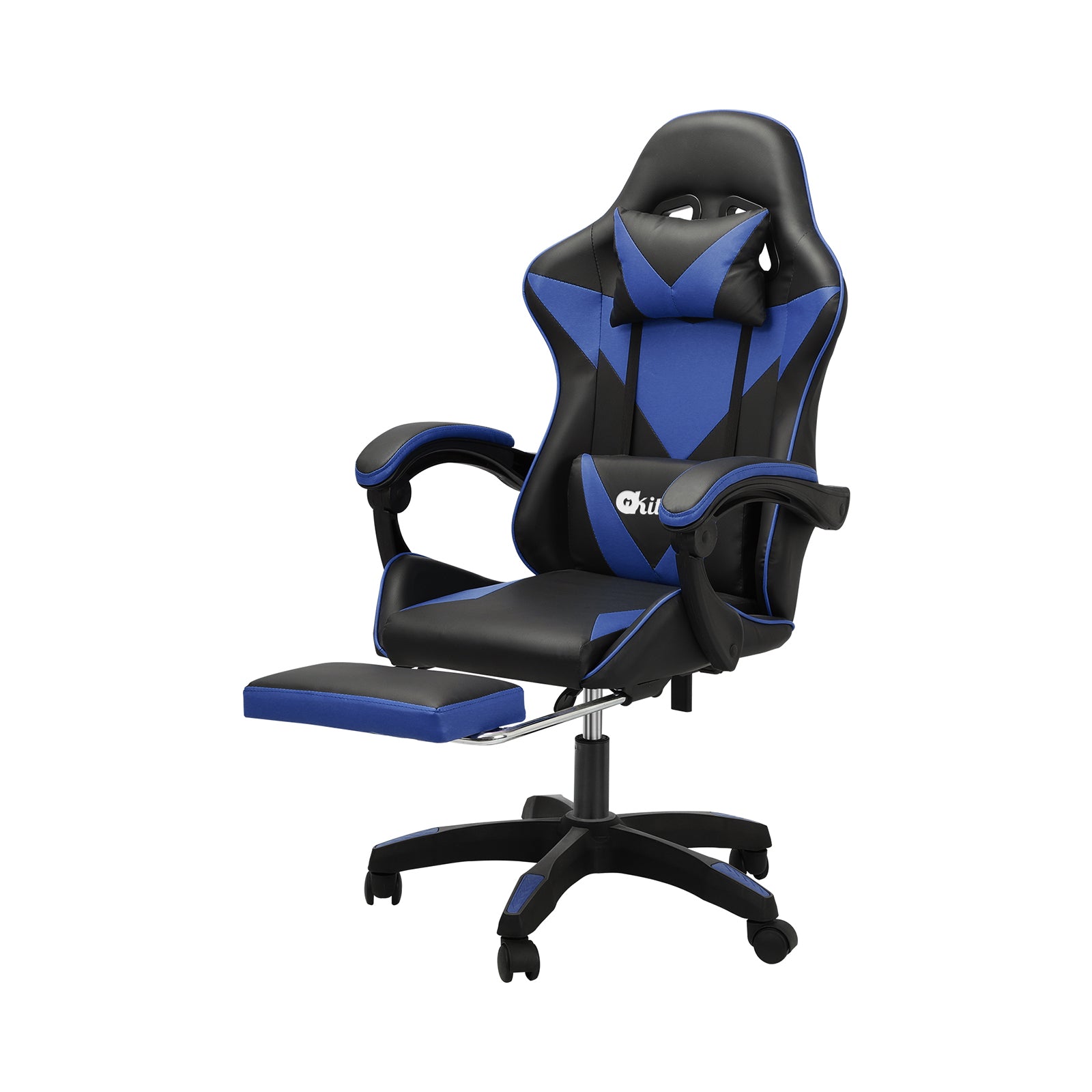 Oikiture Gaming Chair Massage Racing Recliner Office PU Leather with Footrest - Sunyee