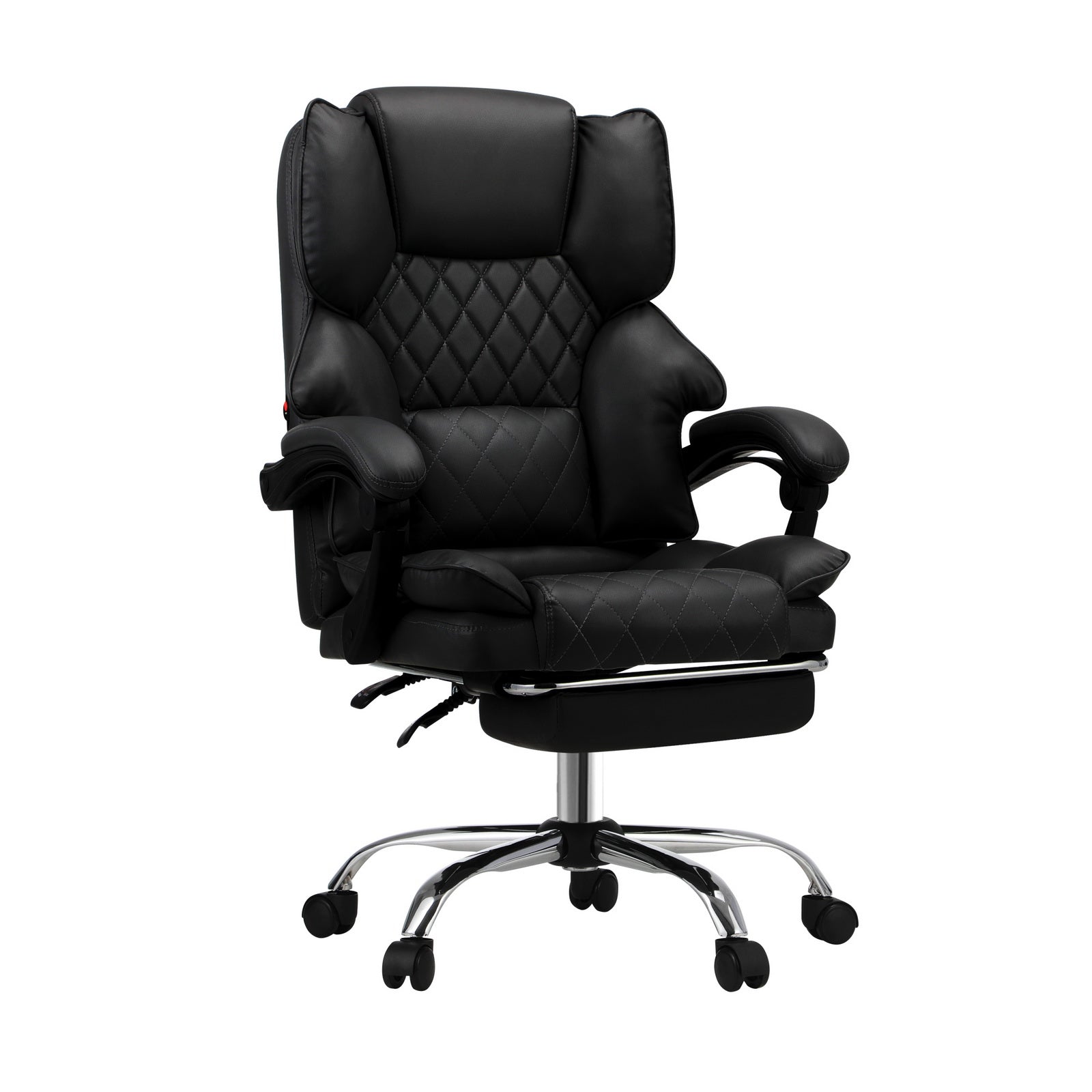 Oikiture Massgae Office Chair Recliner Racing Computer Chairs PU Footrest Black - Sunyee