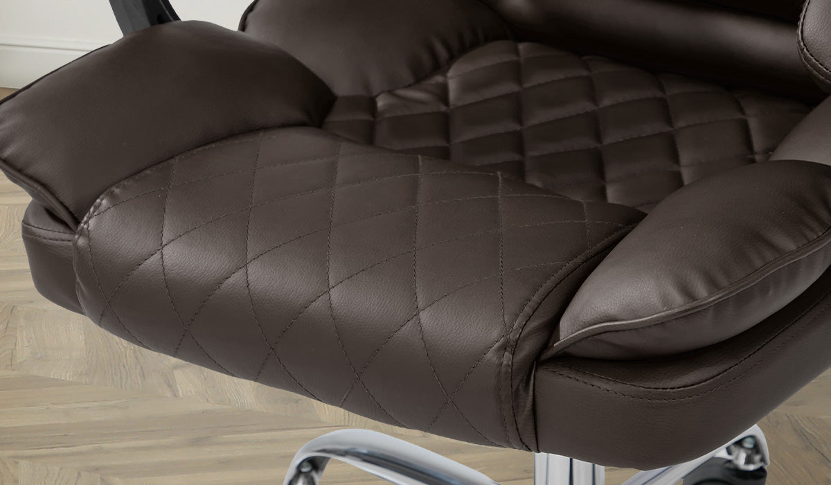 Oikiture Massage Office Chair Recliner Racing Computer Chairs PU Chocolate
