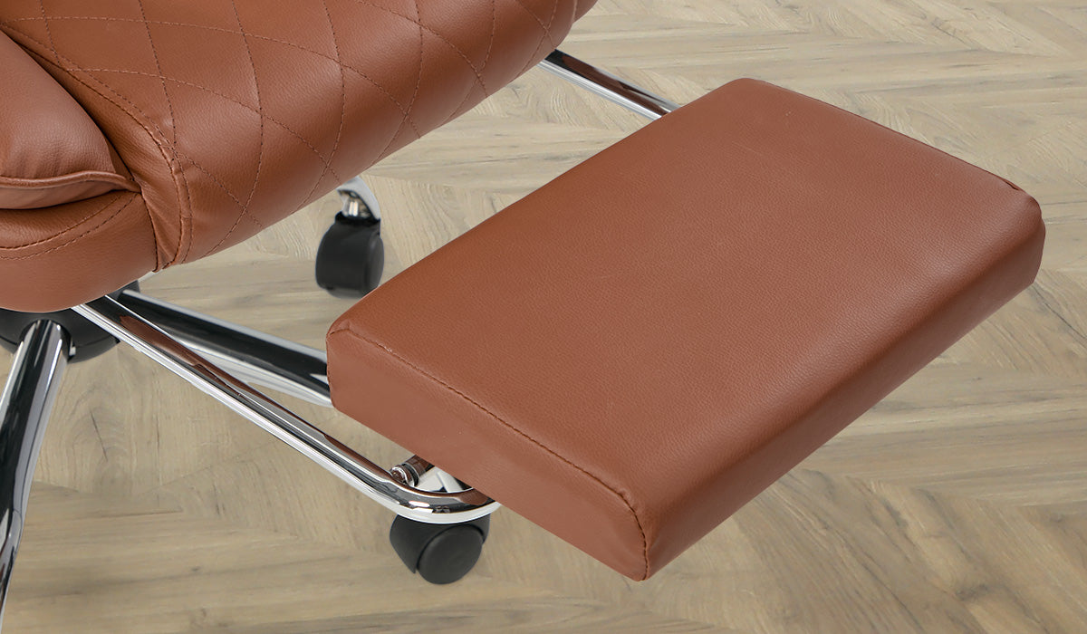 Oikiture Massage Office Chair PU Leather Adjustable Computer Gaming Dark Brown