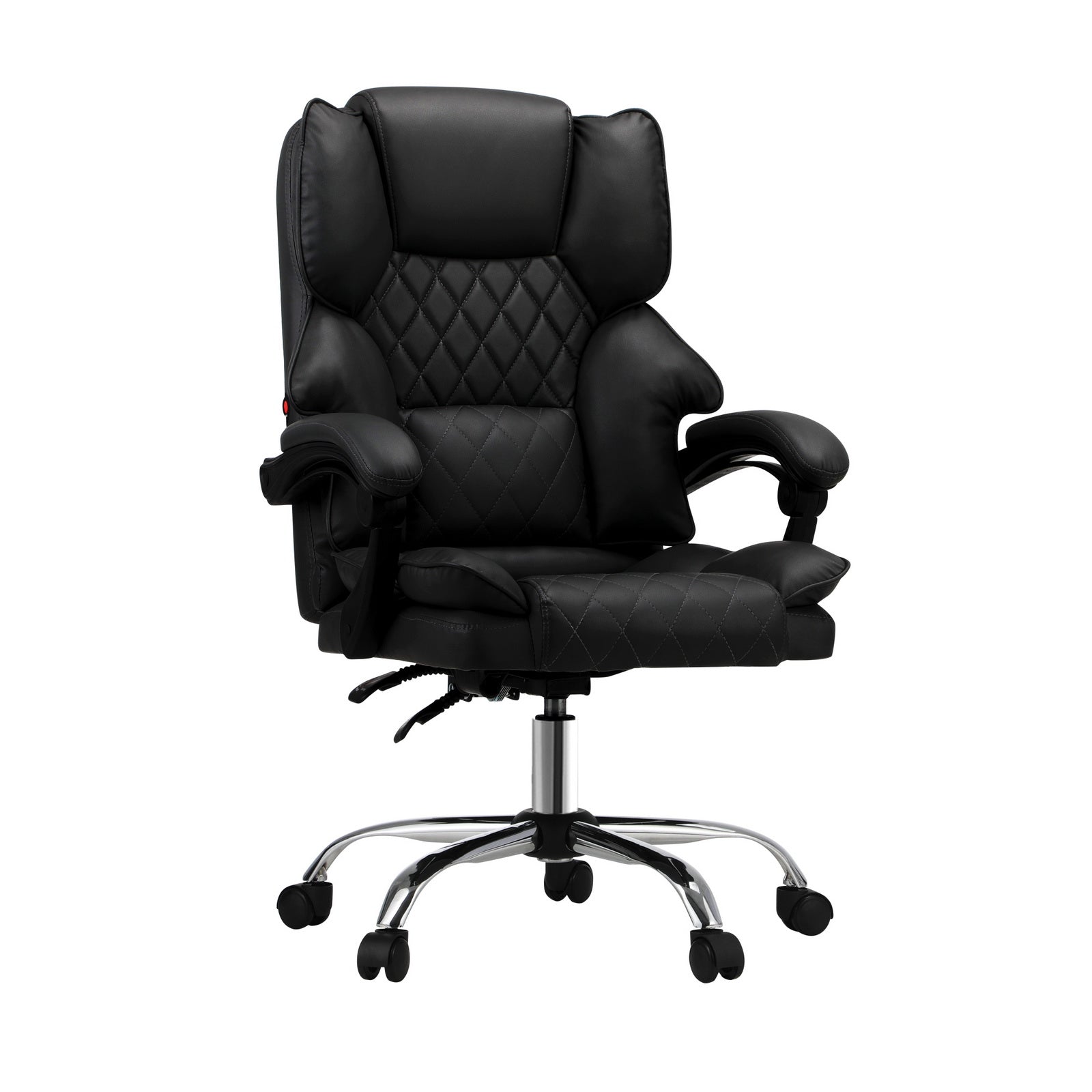 Oikiture Massgae Office Chair Computer Racer PU Leather Seat Recliner Black - Sunyee