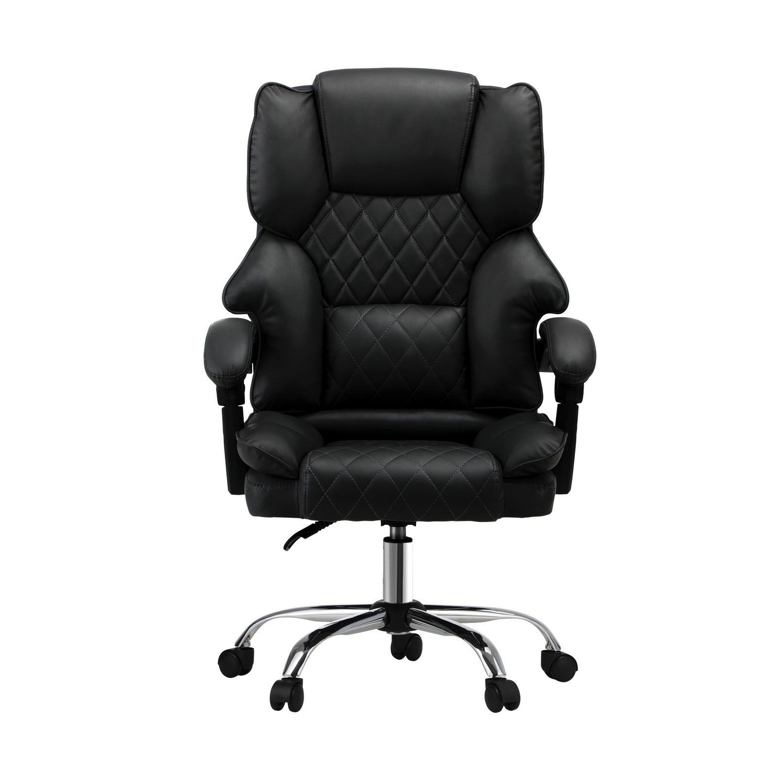 Oikiture Massgae Office Chair Computer Racer PU Leather Seat Recliner Black - Sunyee