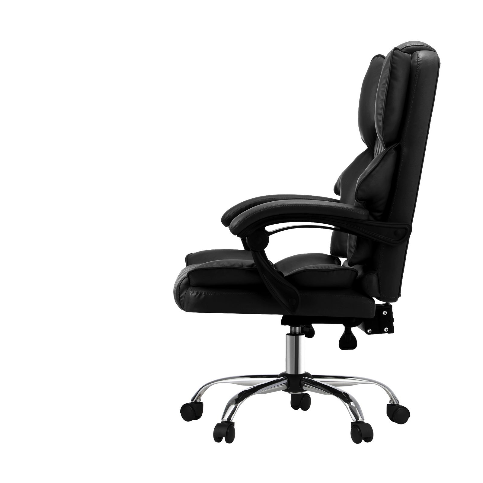 Oikiture Massgae Office Chair Computer Racer PU Leather Seat Recliner Black - Sunyee