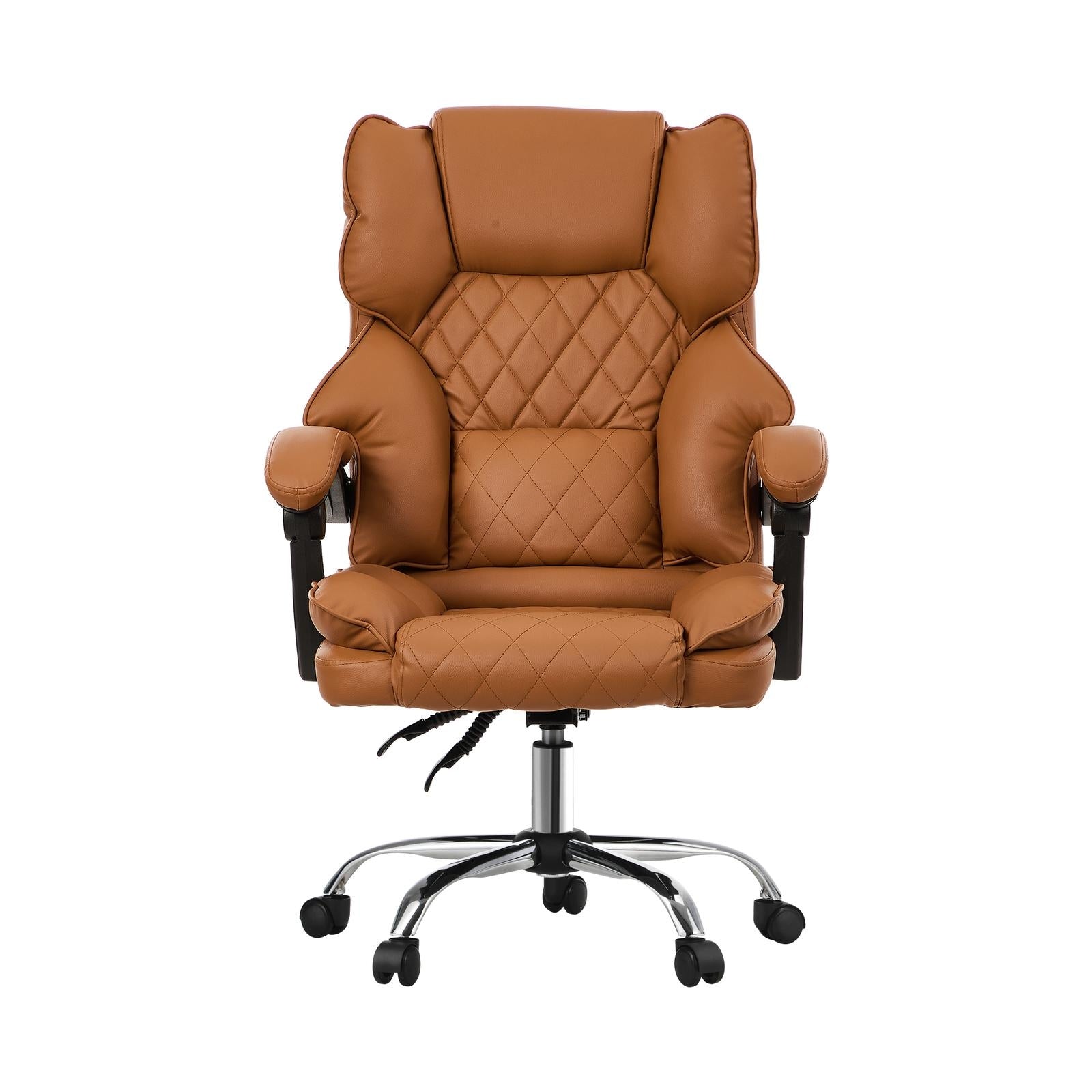 Oikiture Massage Office Chair Computer Racer PU Leather Seat Recliner