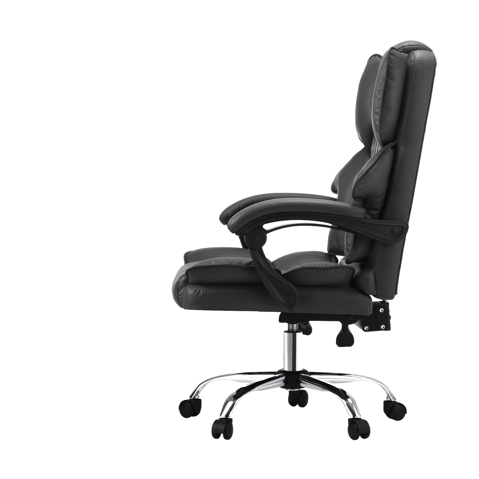 Oikiture Massgae Office Chair Computer Racer PU Leather Seat Recliner Grey - Sunyee