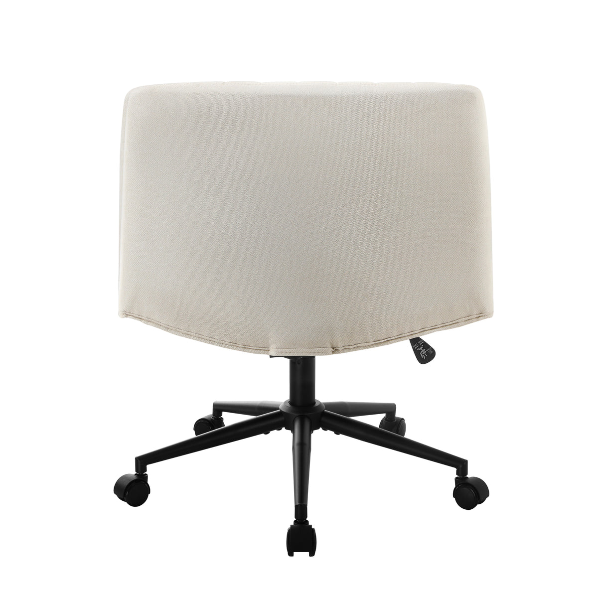 Oikiture Mid Back Armless Office Desk Chair Wide Seat with Wheels Linen Beige - Sunyee