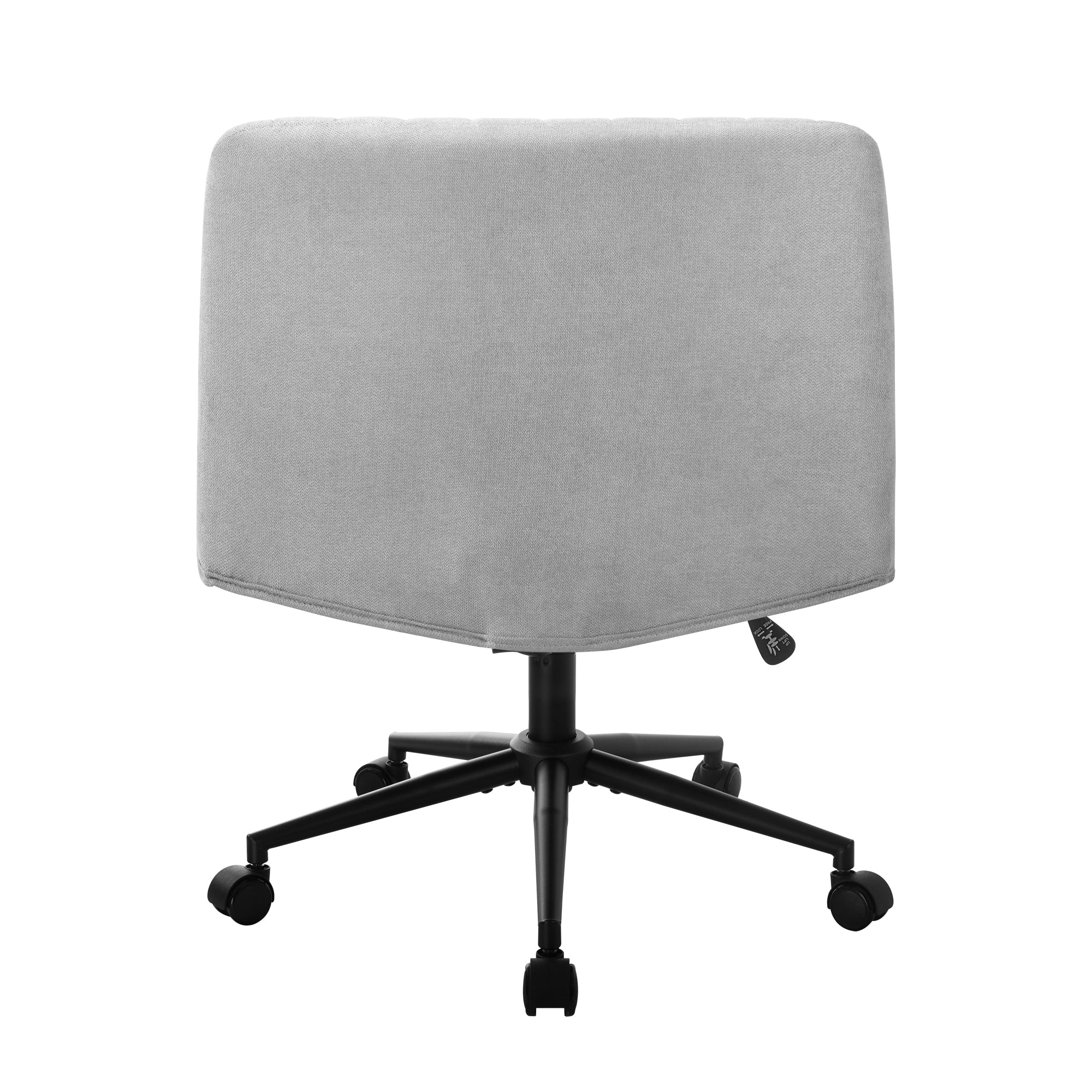 Oikiture Mid Back Armless Office Desk Chair Wide Seat with Wheels Linen Grey - Sunyee