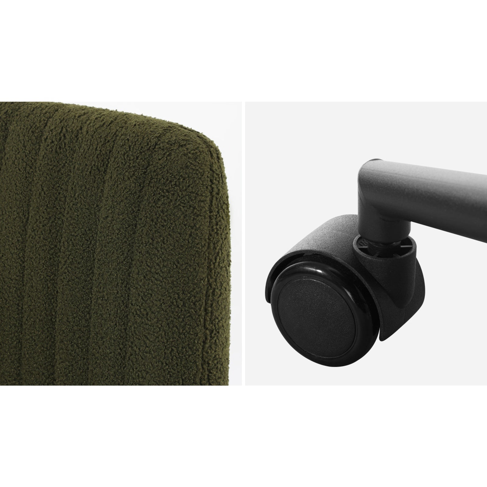 Oikiture Mid Back Armless Office Desk Chair Wide Seat with Wheels Sherpa Green - Sunyee