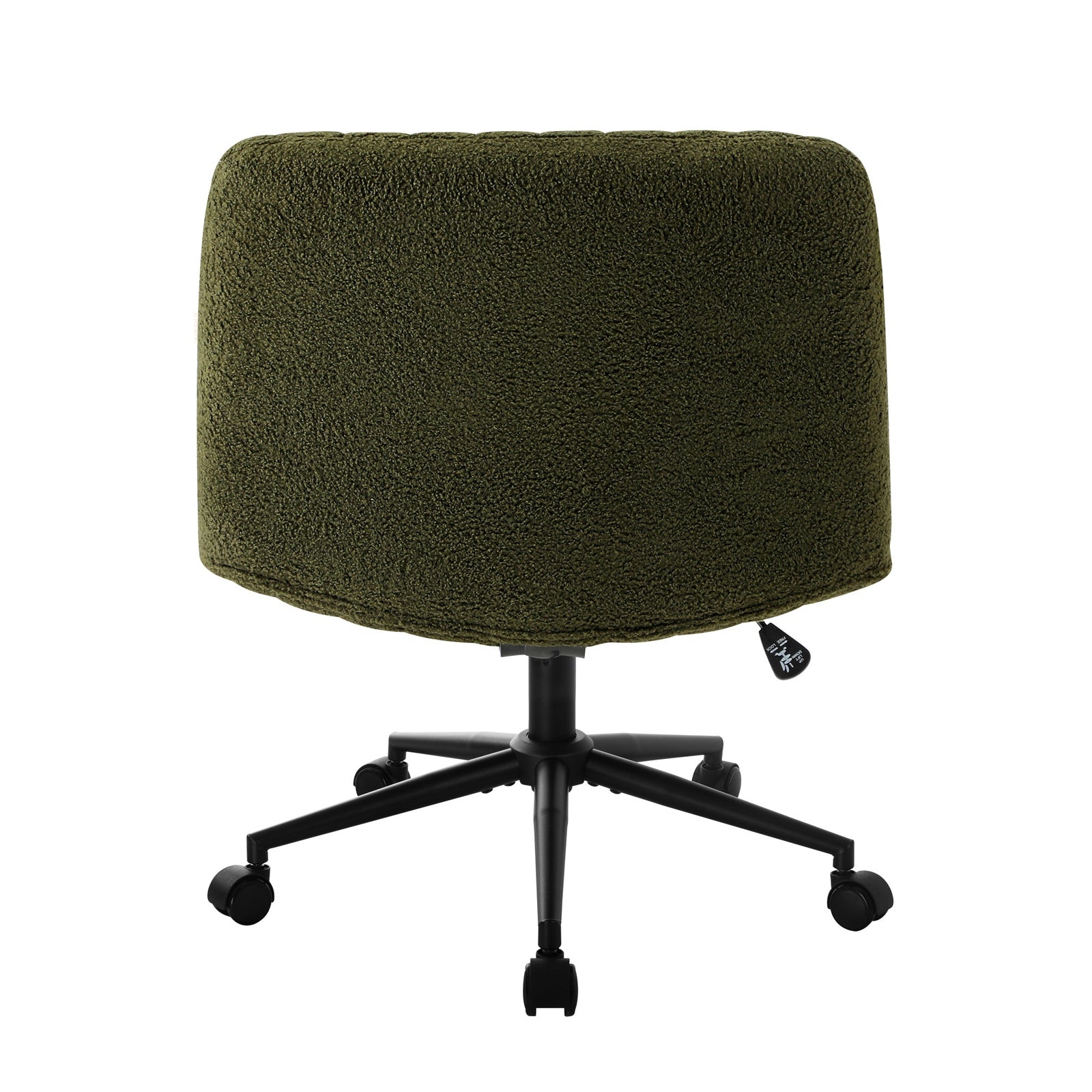 Oikiture Mid Back Armless Office Desk Chair Wide Seat with Wheels Sherpa Green - Sunyee