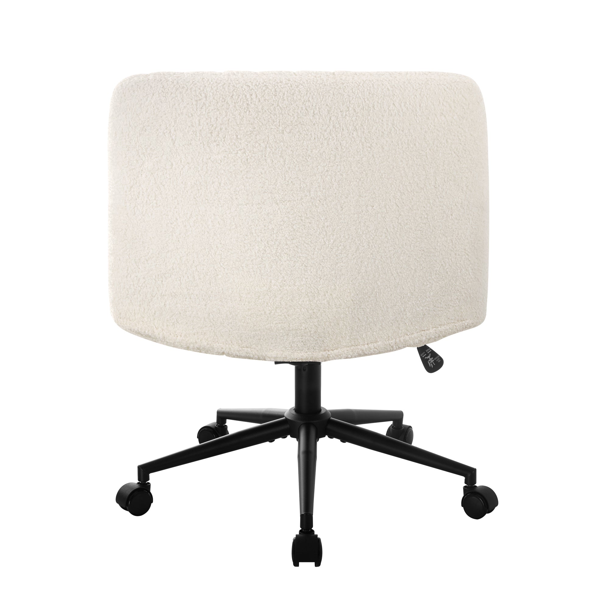 Oikiture Mid Back Armless Office Desk Chair Wide Seat with Wheels Sherpa White - Sunyee
