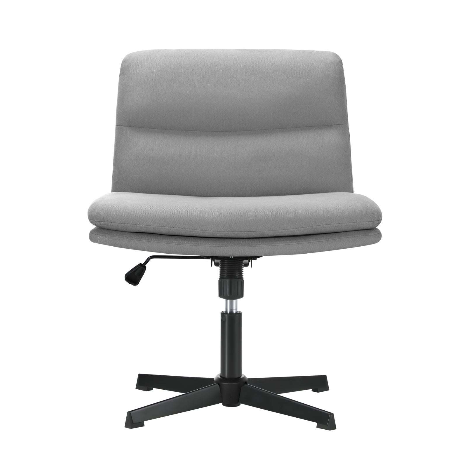 Oikiture Mid Back Armless Office Desk Chair Wide Seat No Wheels Linen Grey - Sunyee