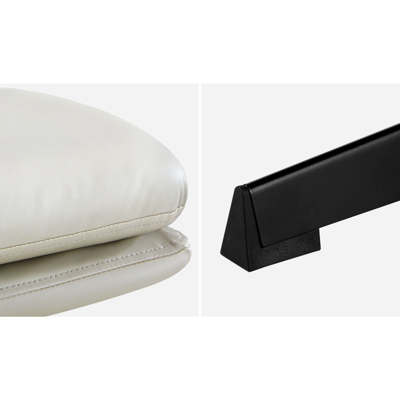 Oikiture Mid Back Armless Office Desk Chair Wide Seat No Wheels Leather Beige - Sunyee