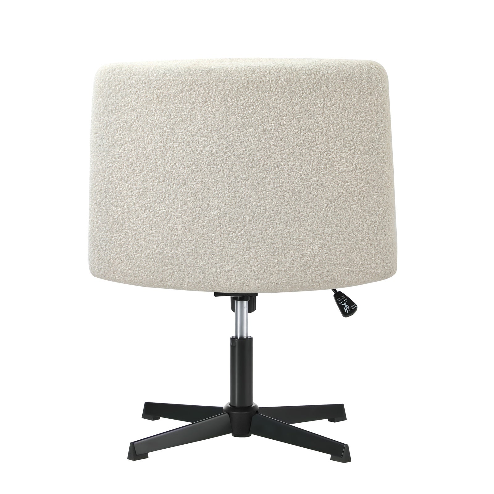 Oikiture Mid Back Armless Office Desk Chair Wide Seat No Wheels Boucle White - Sunyee