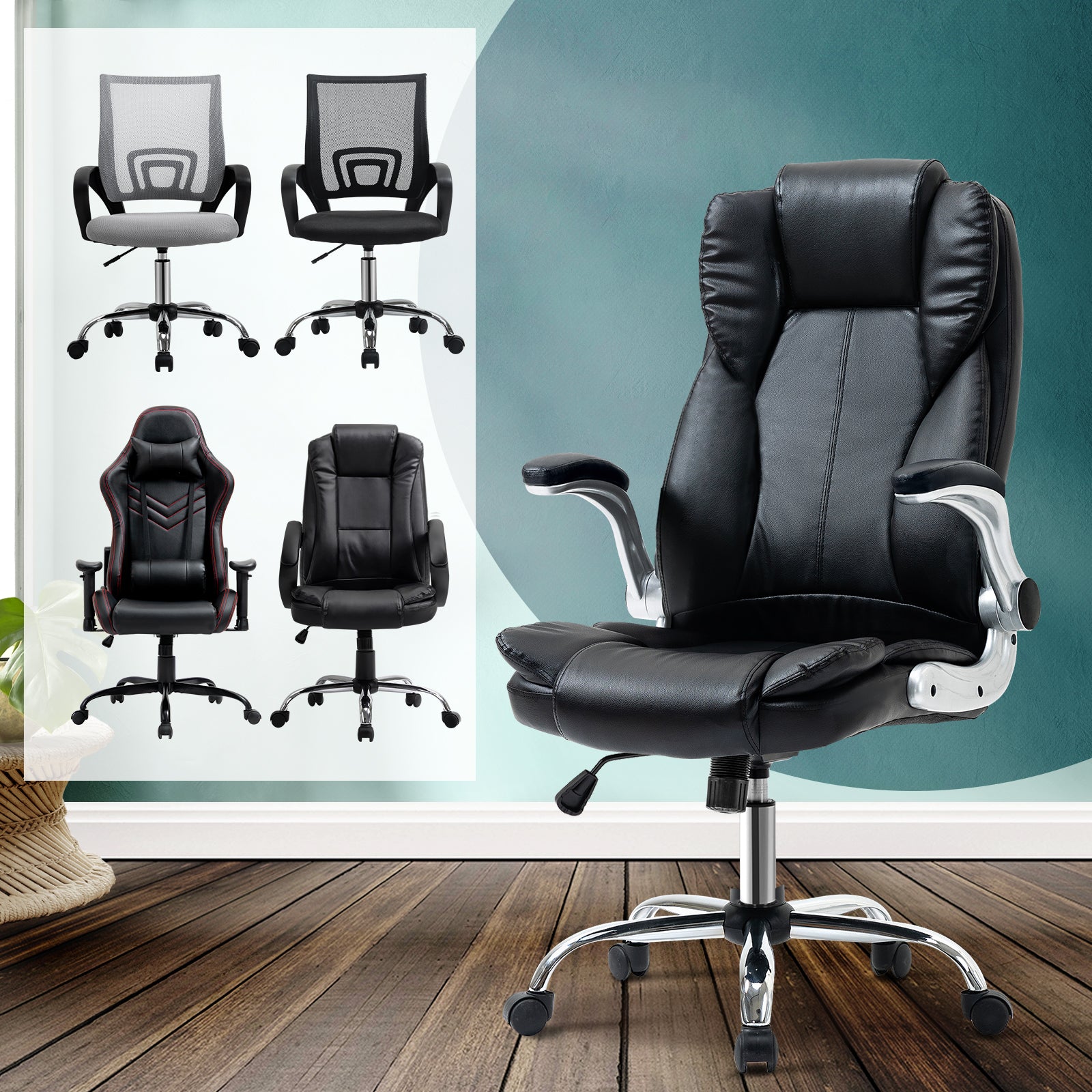 Oikiture Office Chair Gaming Computer Executive Chairs Racing Seat Recliner - Sunyee