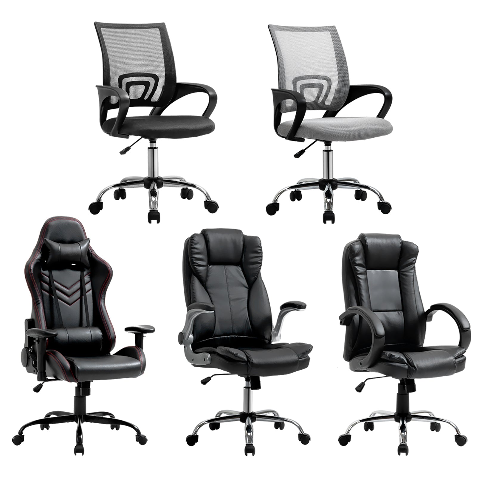 Oikiture Office Chair Gaming Computer Executive Chairs Racing Seat Recliner - Sunyee