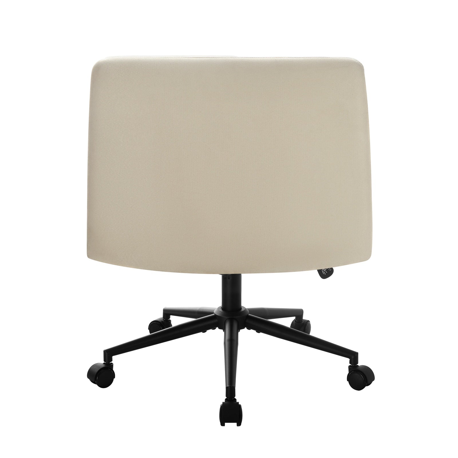 Oikiture Mid Back Armless Office Desk Chair Wide Seat Linen Beige with Wheels - Sunyee