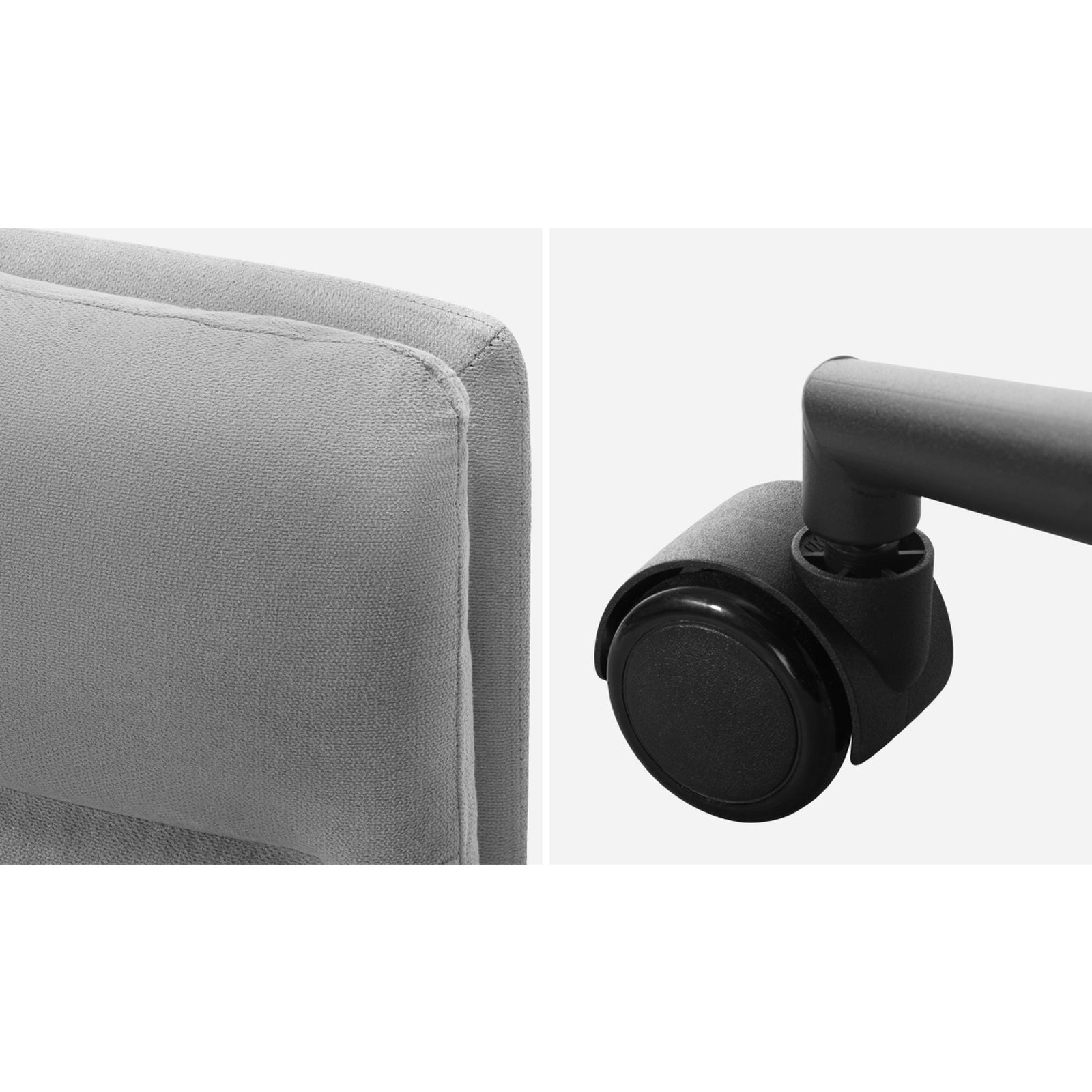 Oikiture Mid Back Armless Office Desk Chair Wide Seat Linen Grey with Wheels - Sunyee