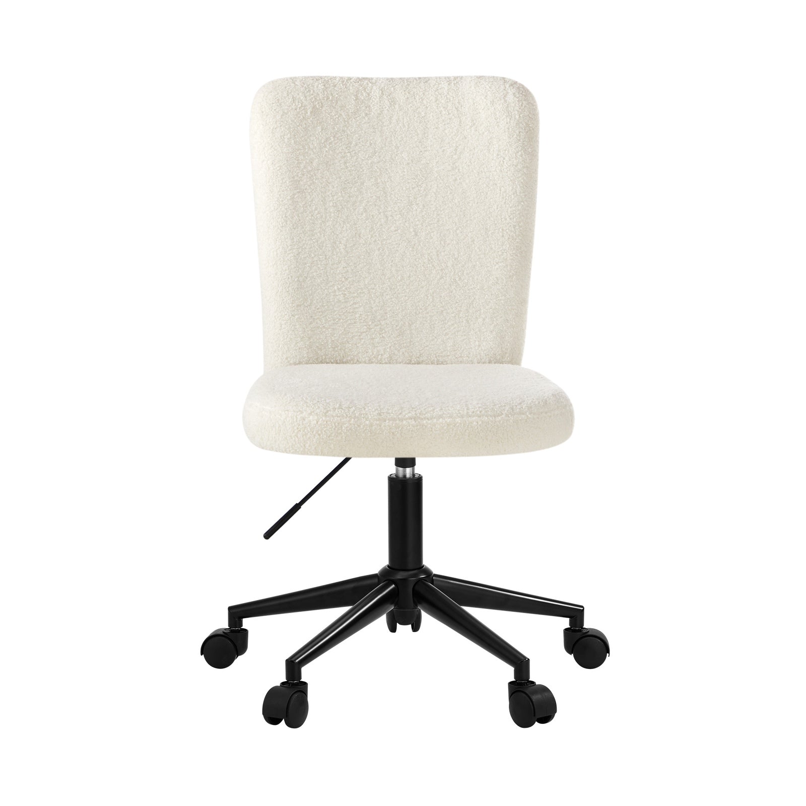 Oikiture High Back Armless Home Office Chair Boucle White&Black - Sunyee