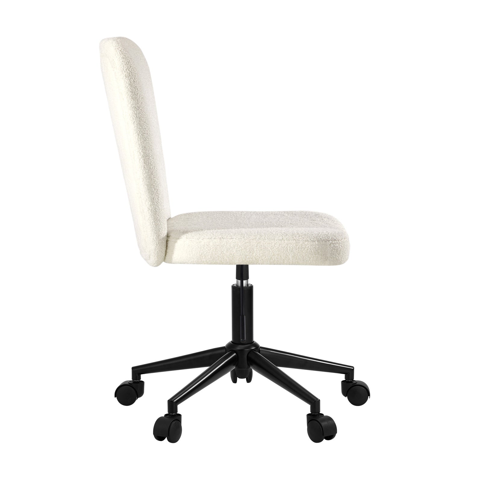 Oikiture High Back Armless Home Office Chair Boucle White&Black - Sunyee