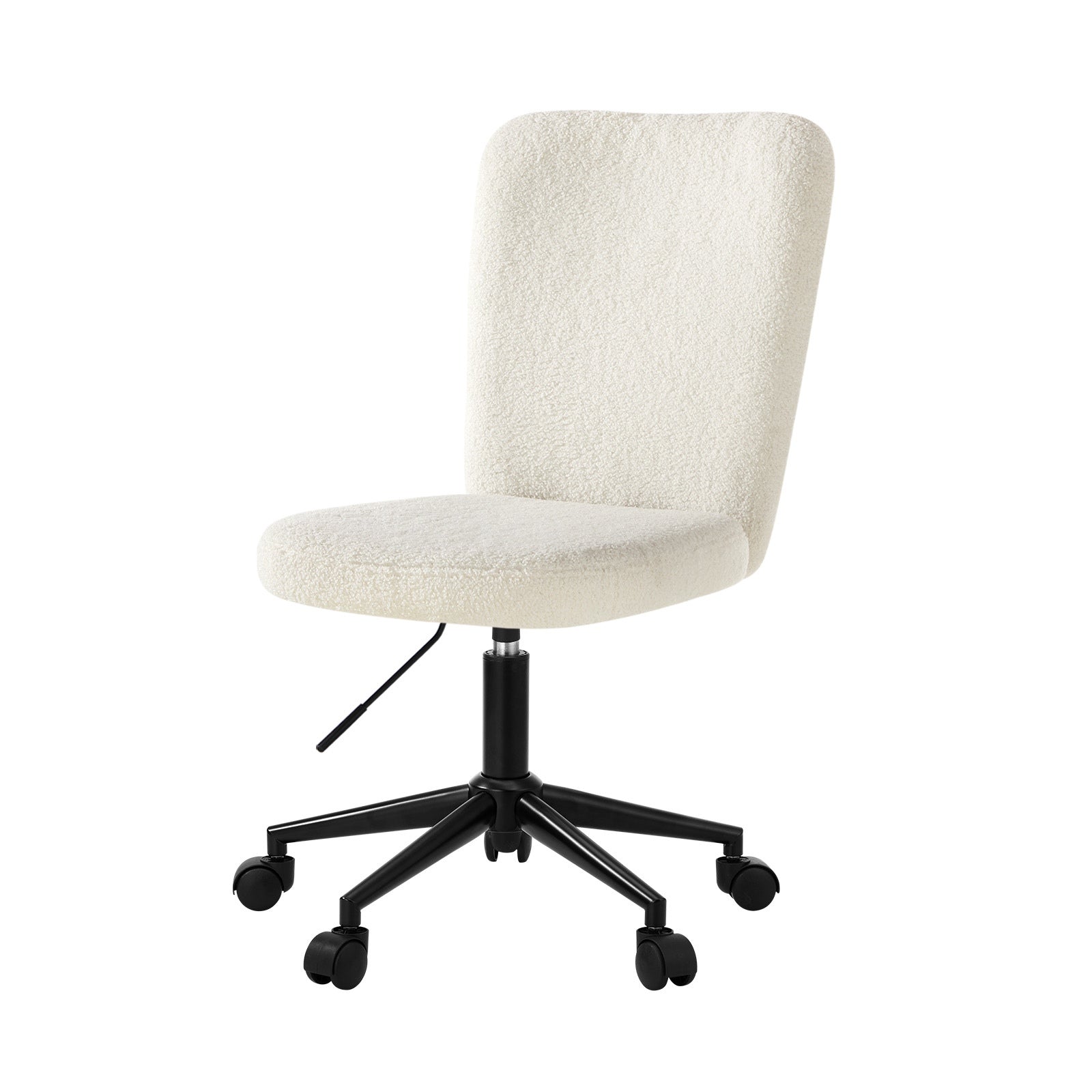 Oikiture High Back Armless Home Office Chair Boucle White&Black - Sunyee
