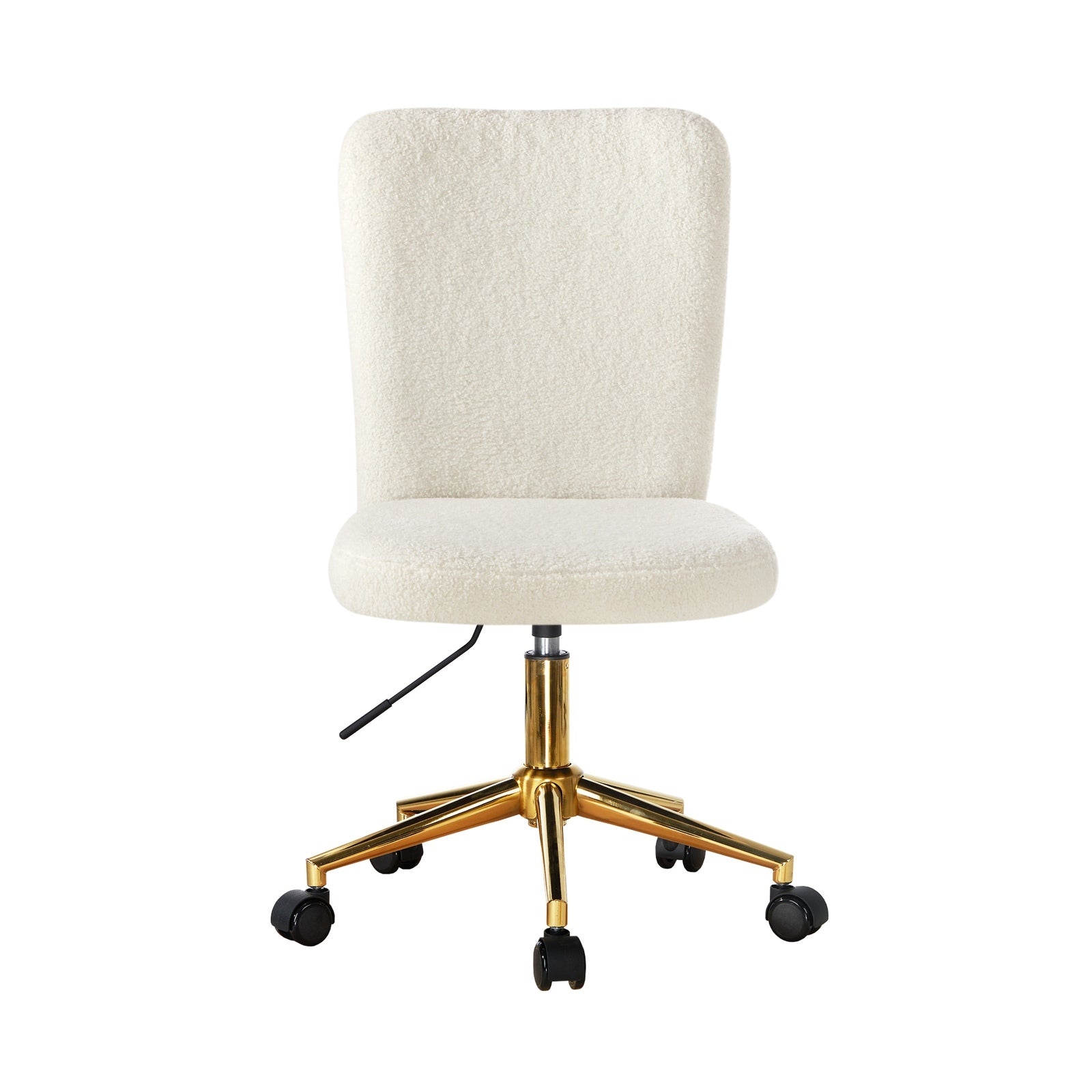 Oikiture High Back Armless Home Office Chair Boucle White&Gold - Sunyee