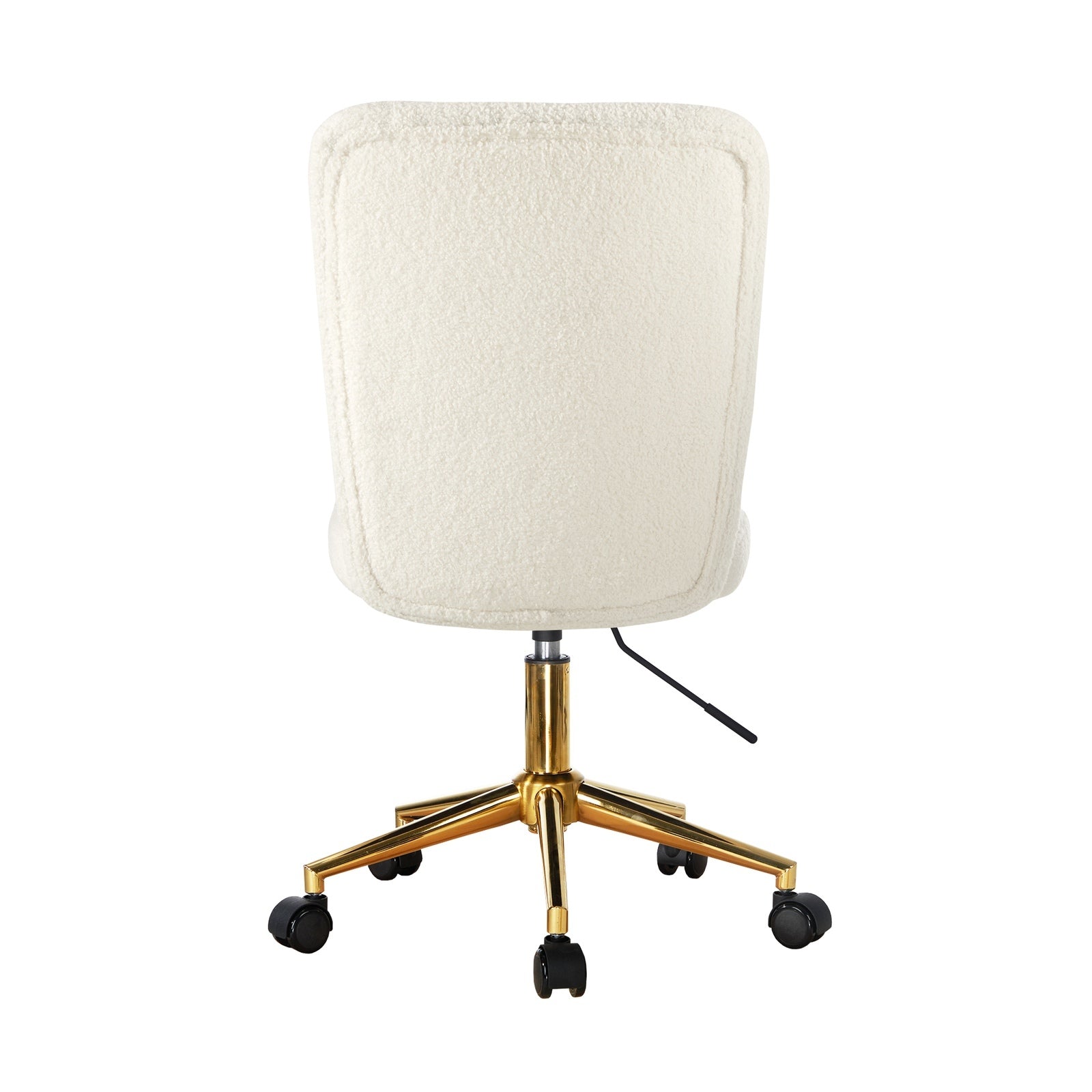Oikiture High Back Armless Home Office Chair Boucle White&Gold - Sunyee