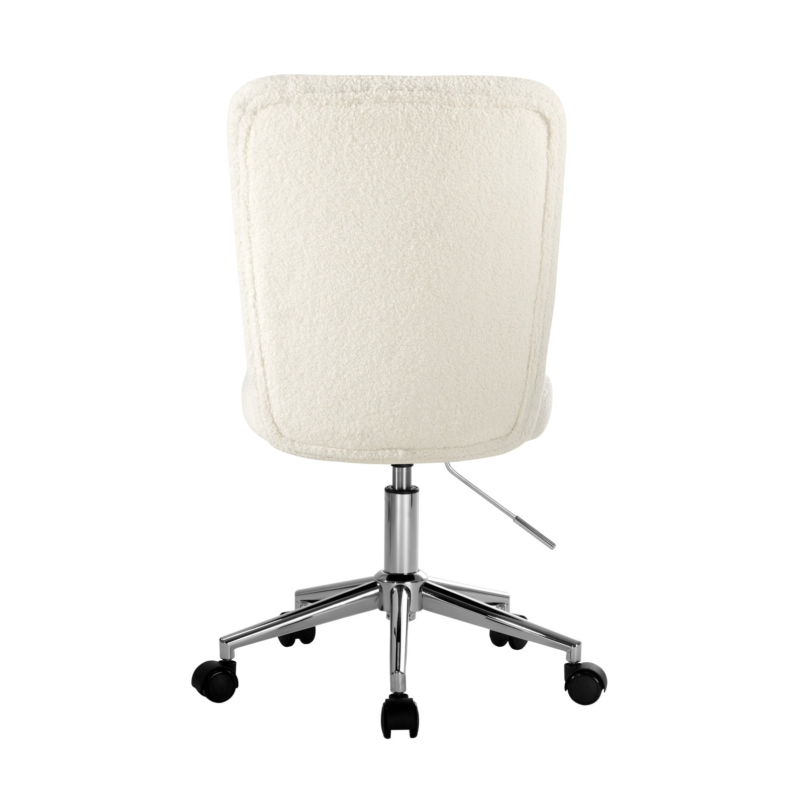 Oikiture High Back Armless Home Office Chair Boucle White&Silver - Sunyee