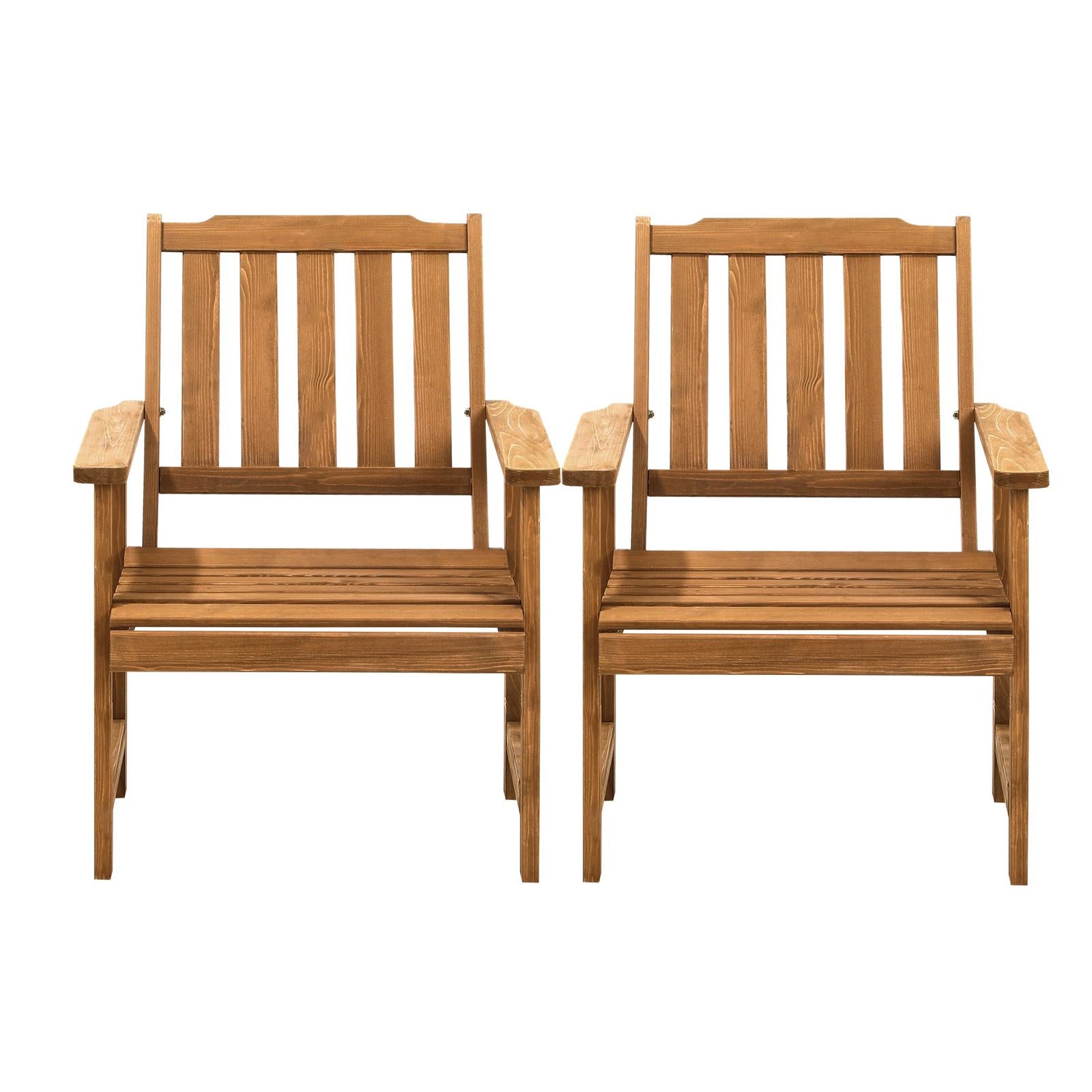 Livsip Outdoor Armchair Wooden Patio Furniture Set of 2 Chairs Set Garden Seat - Sunyee