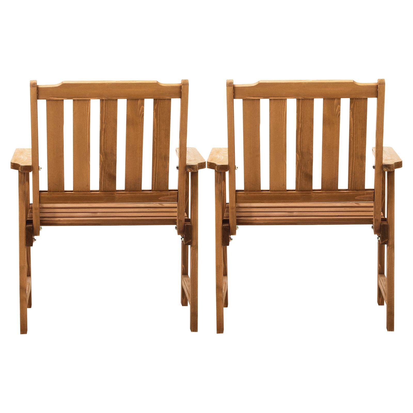 Livsip Outdoor Armchair Wooden Patio Furniture Set of 2 Chairs Set Garden Seat - Sunyee