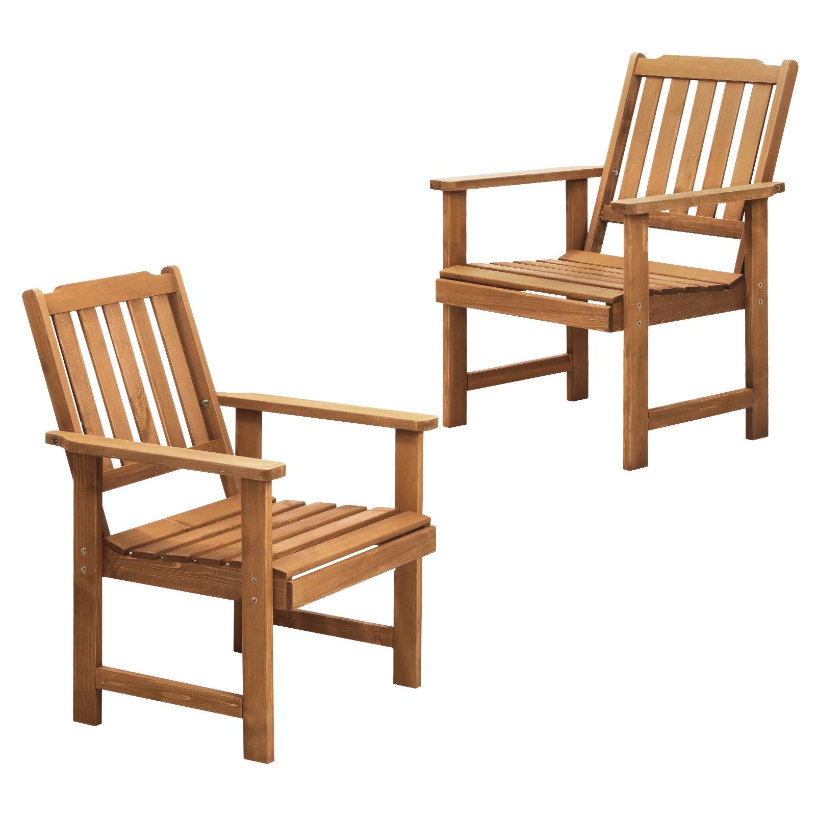 Livsip Outdoor Armchair Wooden Patio Furniture Set of 2 Chairs Set Garden Seat - Sunyee