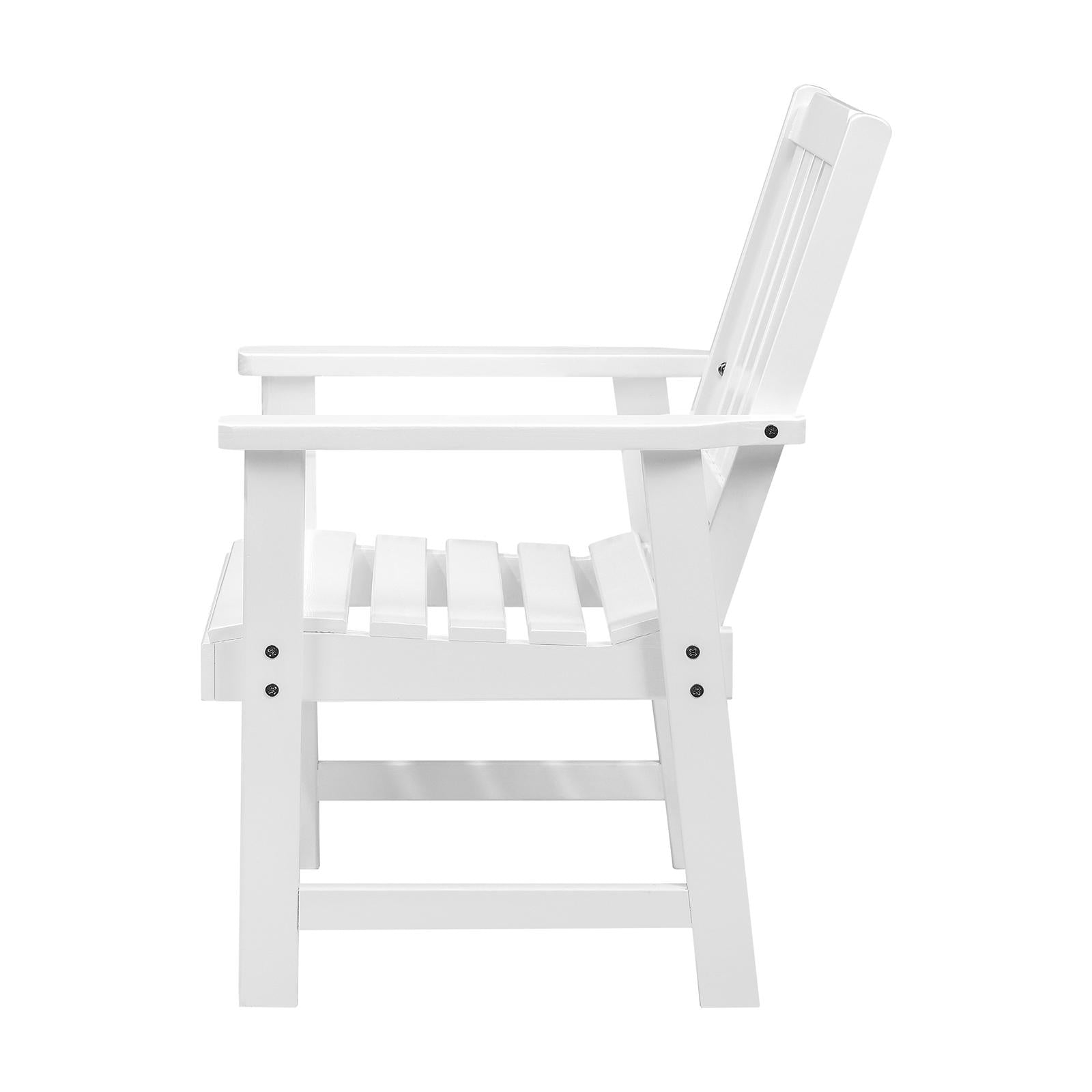 Livsip Outdoor Armchair Wooden Patio Furniture Chairs Garden Seat White - Sunyee