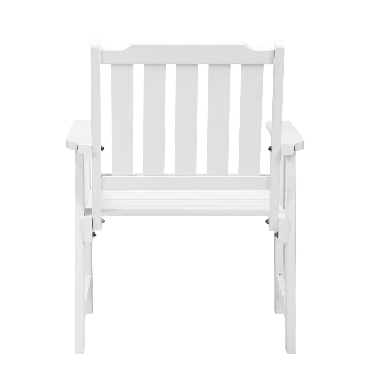 Livsip Outdoor Armchair Wooden Patio Furniture Chairs Garden Seat White - Sunyee