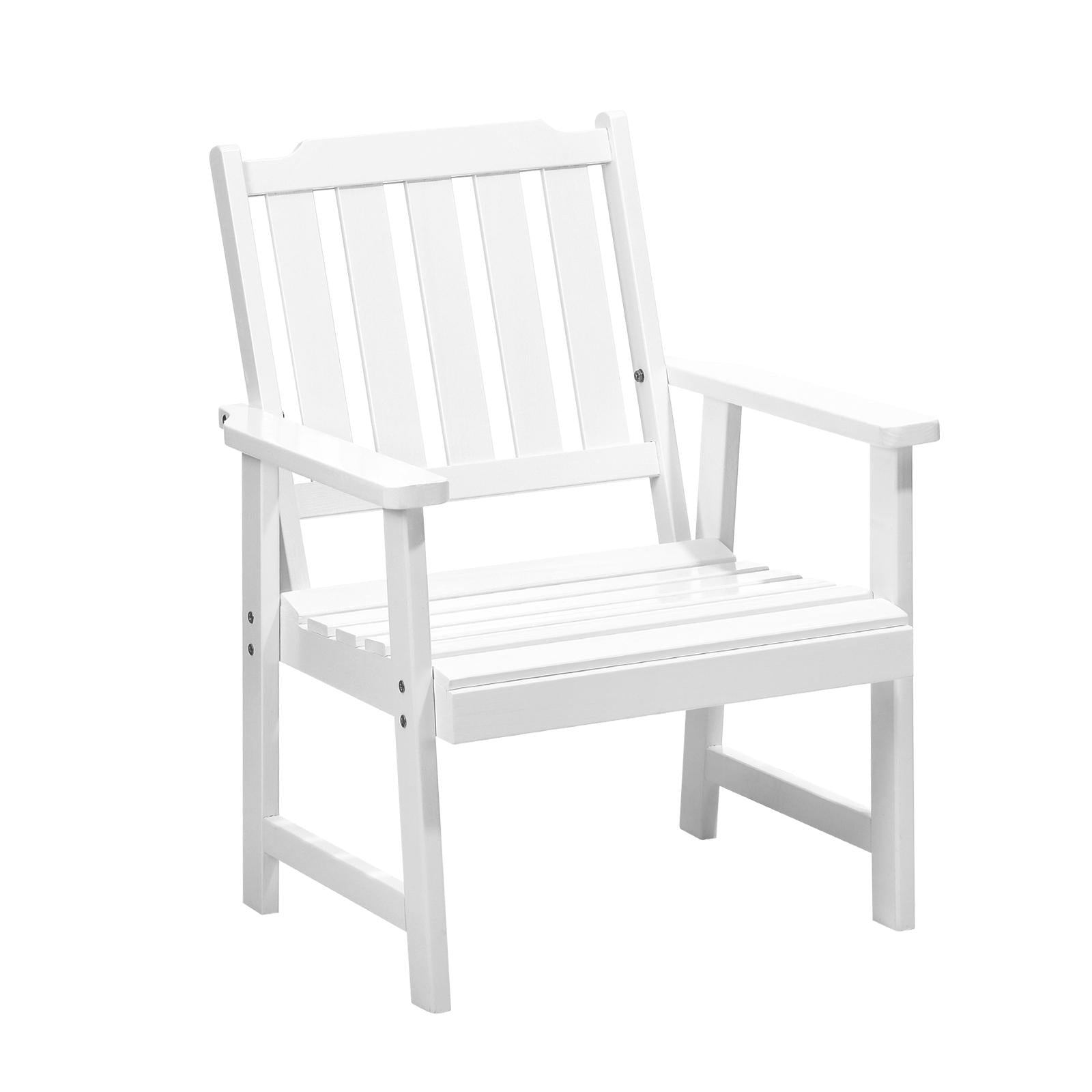 Livsip Outdoor Armchair Wooden Patio Furniture Chairs Garden Seat White - Sunyee