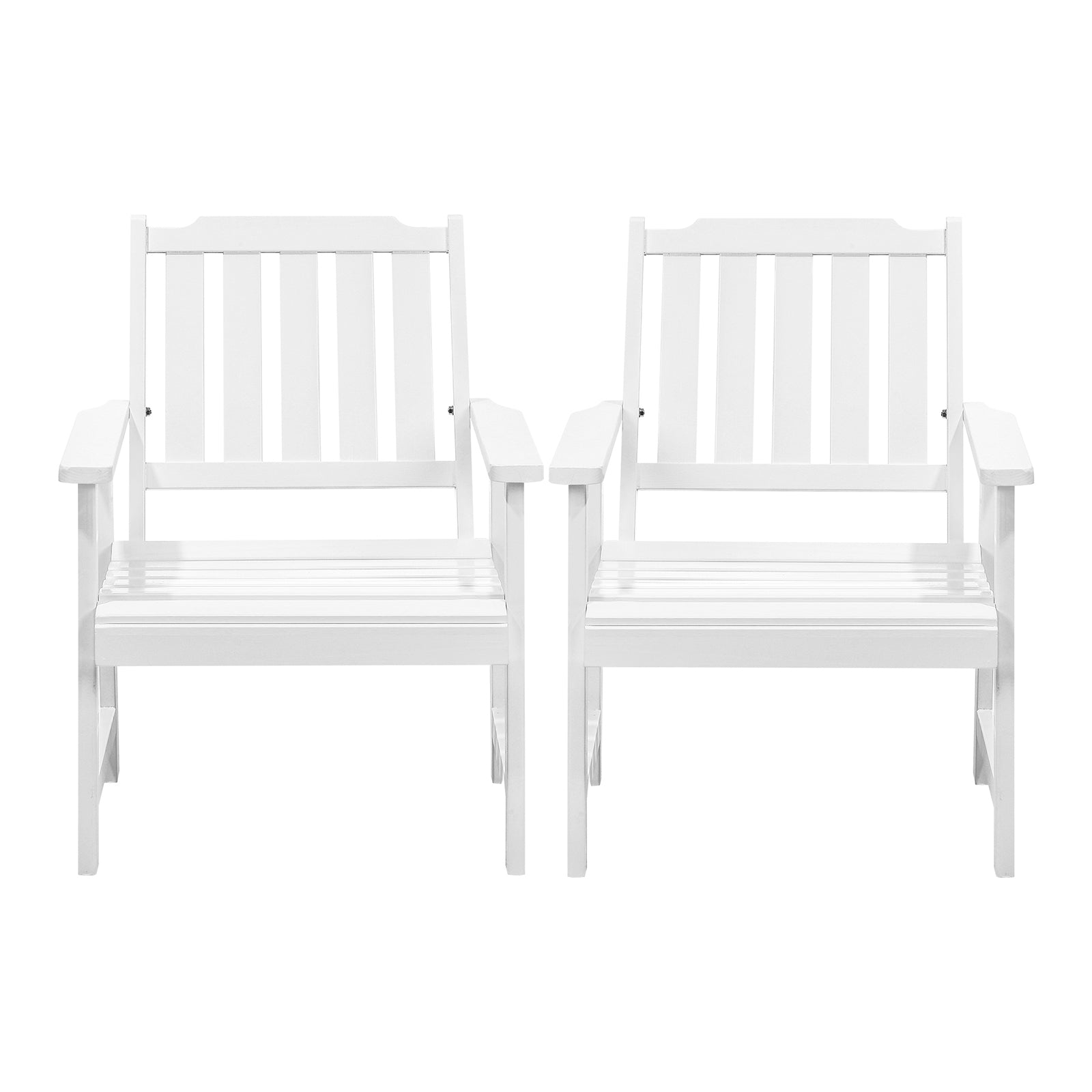 Livsip Outdoor Armchair Wooden Patio Furniture 2PCS Chairs Set Garden Seat White - Sunyee