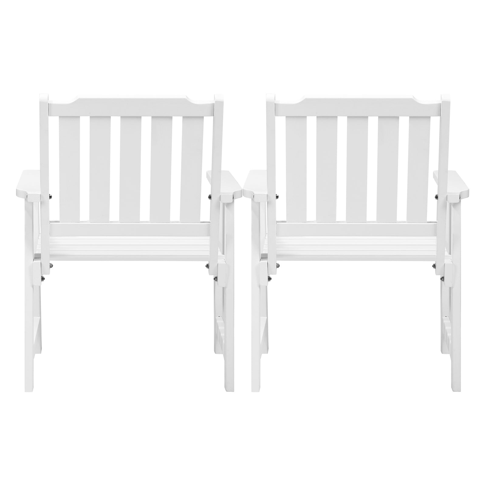 Livsip Outdoor Armchair Wooden Patio Furniture 2PCS Chairs Set Garden Seat White - Sunyee
