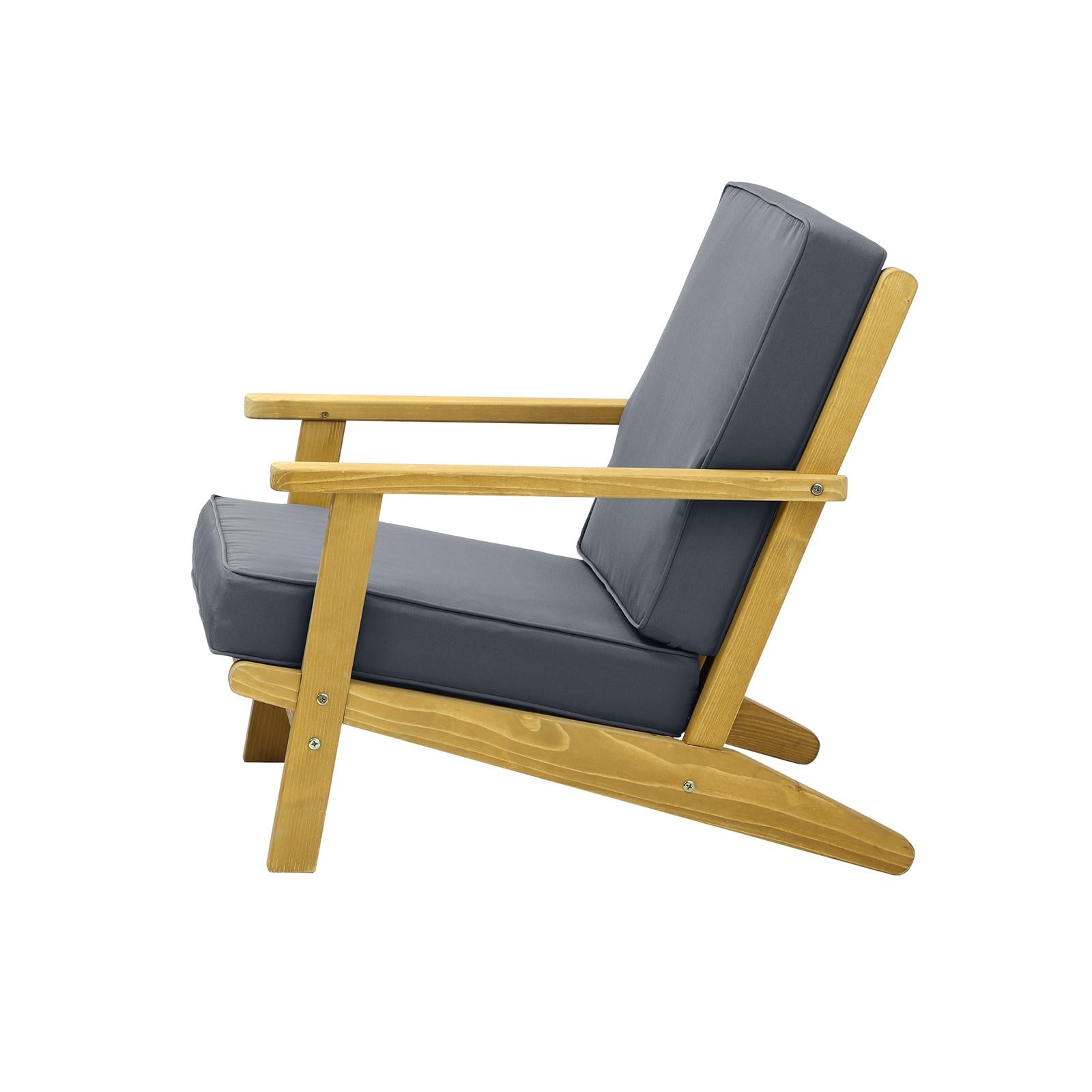 Livsip Outdoor Armchair Furniture Sun Lounge Wood Chair Patio Beach Garden Sofa - Sunyee