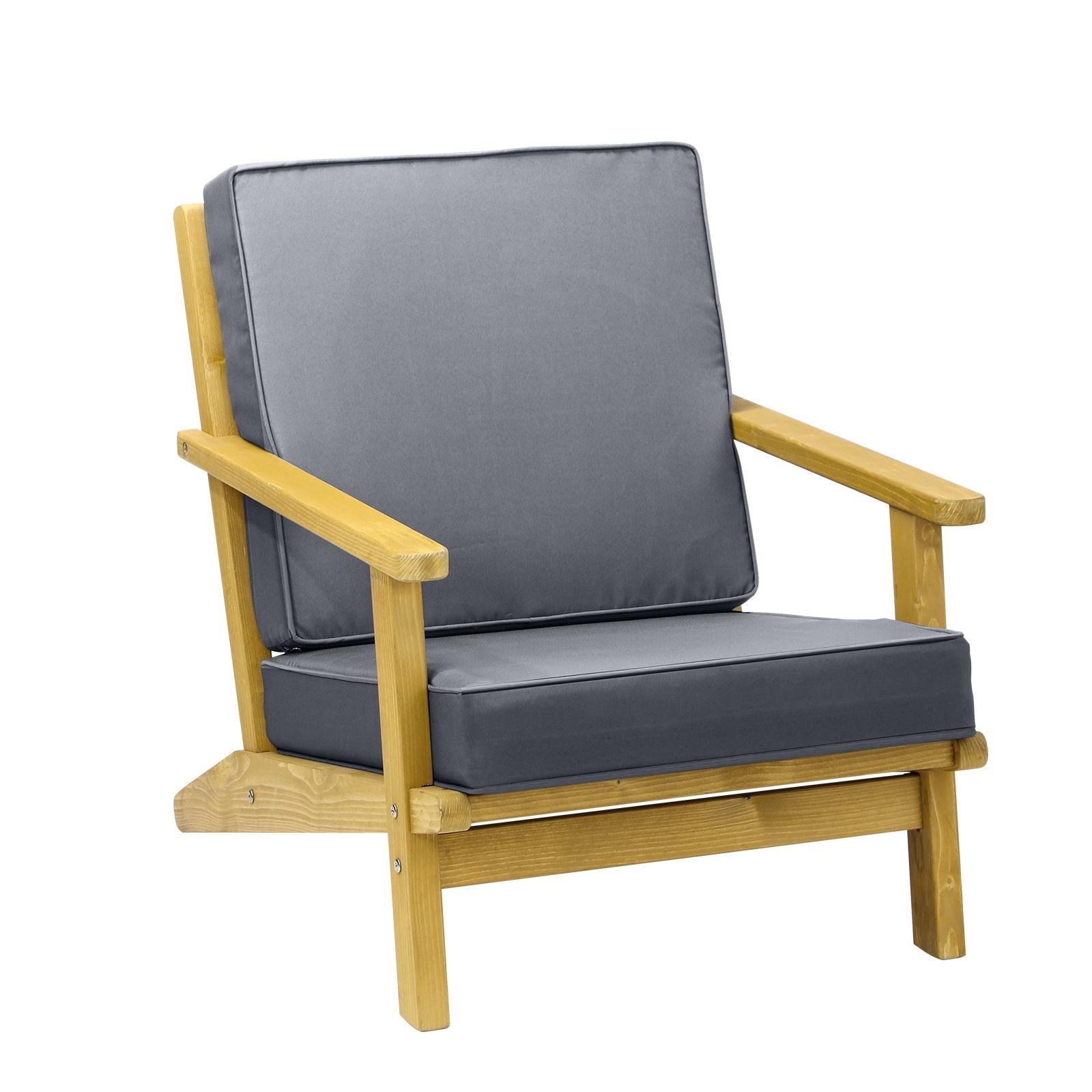 Livsip Outdoor Armchair Furniture Sun Lounge Wood Chair Patio Beach Garden Sofa - Sunyee