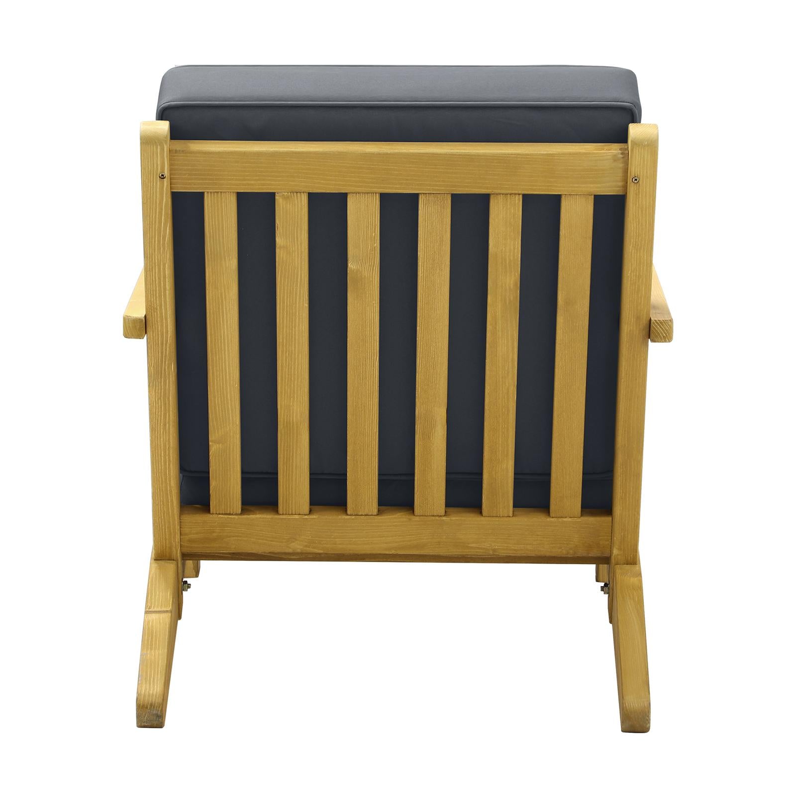 Livsip Outdoor Armchair Furniture Sun Lounge Wood Chair Garden Sofa Foot Stool - Sunyee