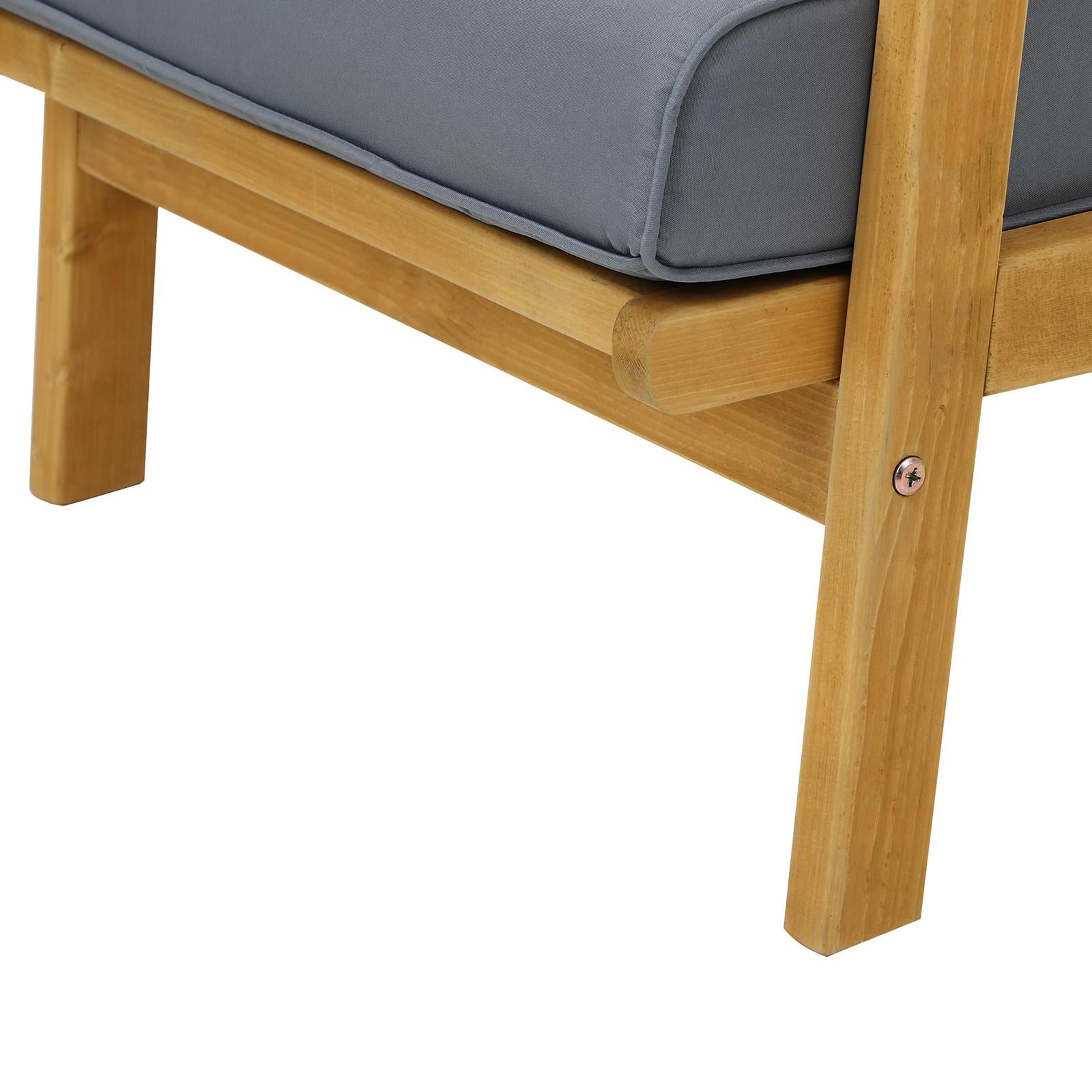 Livsip 2PCS Outdoor Armchair Furniture Lounge Wooden Chair Patio Garden Sofa Set - Sunyee