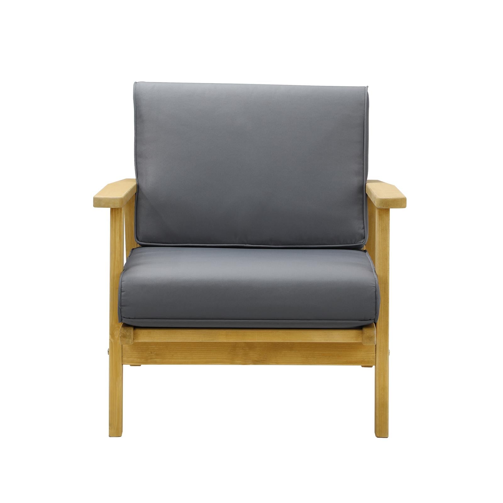 Livsip Outdoor Armchair Furniture Lounge Wooden Chair Patio Garden Sofa Set - Sunyee