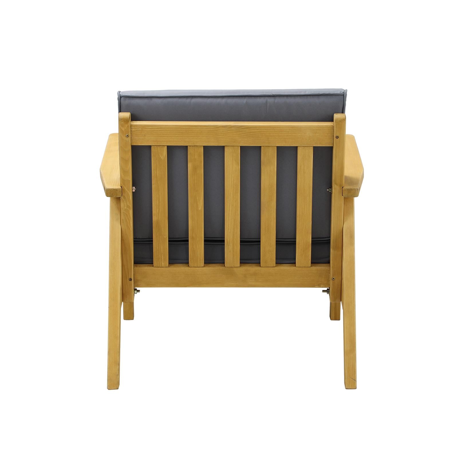 Livsip Outdoor Armchair Furniture Lounge Wooden Chair Patio Garden Sofa Set - Sunyee