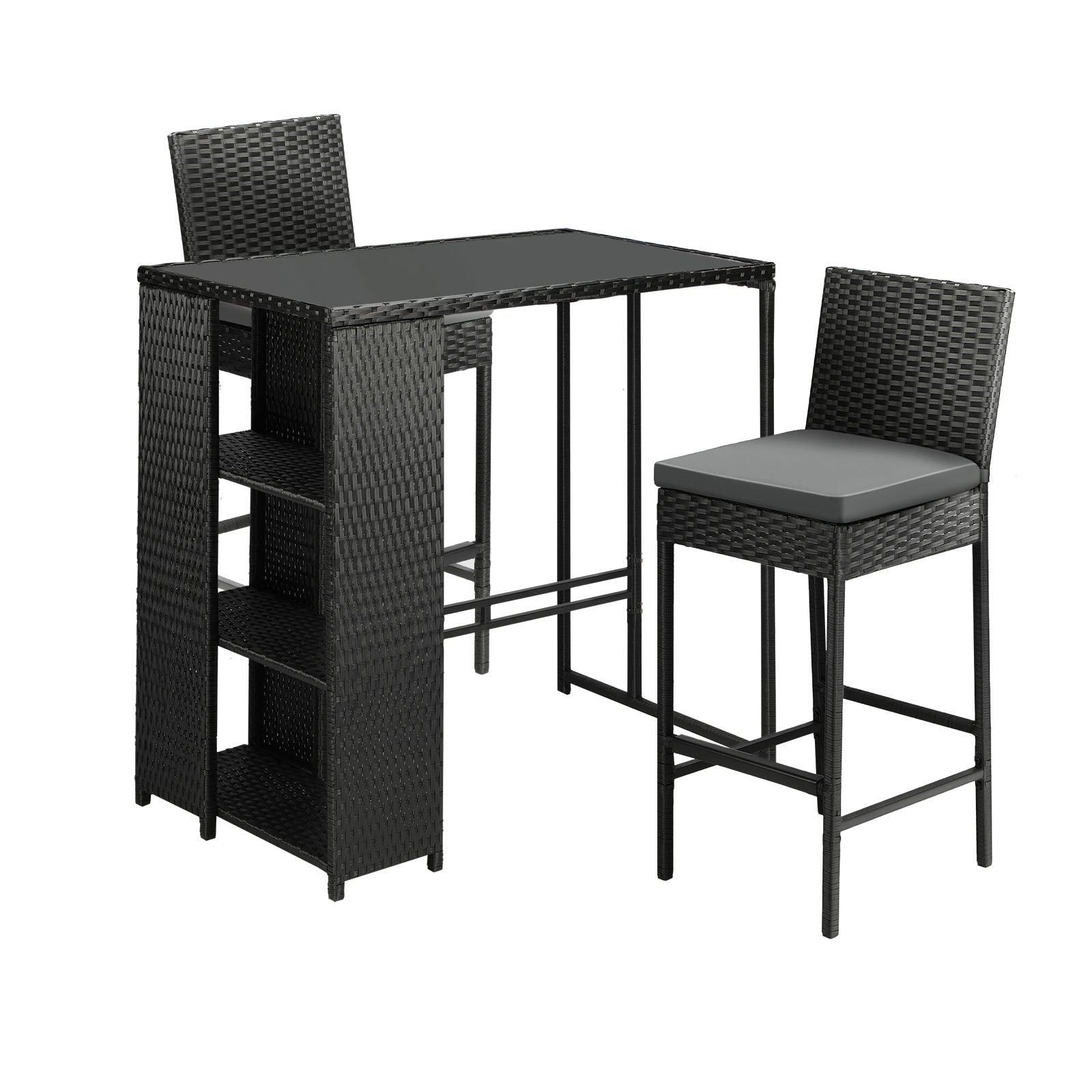 Livsip Outdoor Furniture Bar Table and Chairs Dining Chairs Wicker Patio Set - Sunyee
