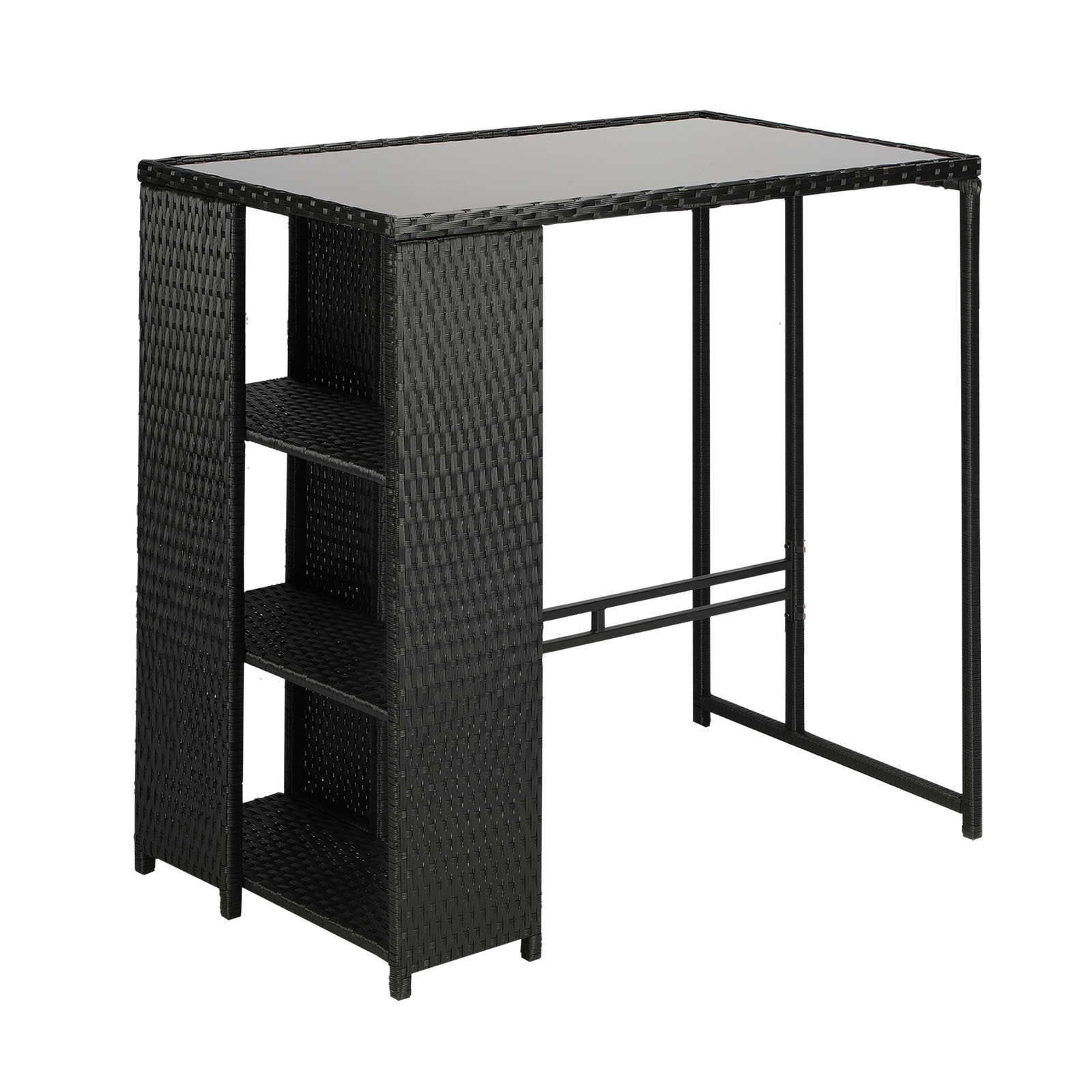 Livsip Rattan Outdoor Bar Table Furniture Cafe Table Patio Setting Dinning Table - Sunyee